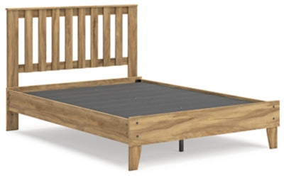 Bermacy Full Platform Panel Bed - Modern Wooden Bed Frame with Storage, Queen Size, Sturdy & Easy Assembly - Perfect for Small Bedrooms, Guest Rooms & Apartments