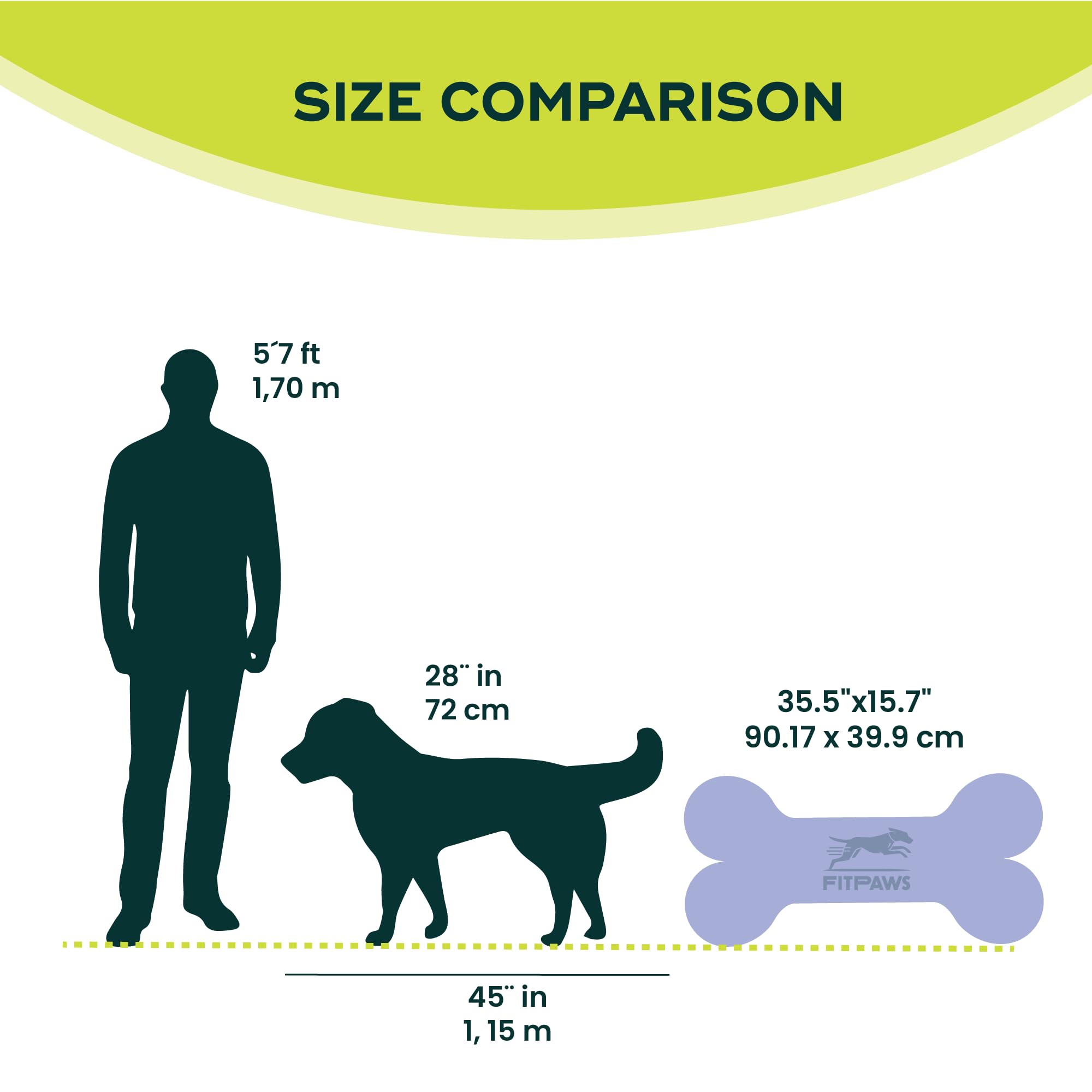 FitPAWS K9FITbone Giant Dog Balance Training Platform - Turquoise Exercise Equipment for Core Strength & Stability | Workout Tool for Canine Fitness | Perfect for Agility Training, Rehabilitation & Home Gym Use