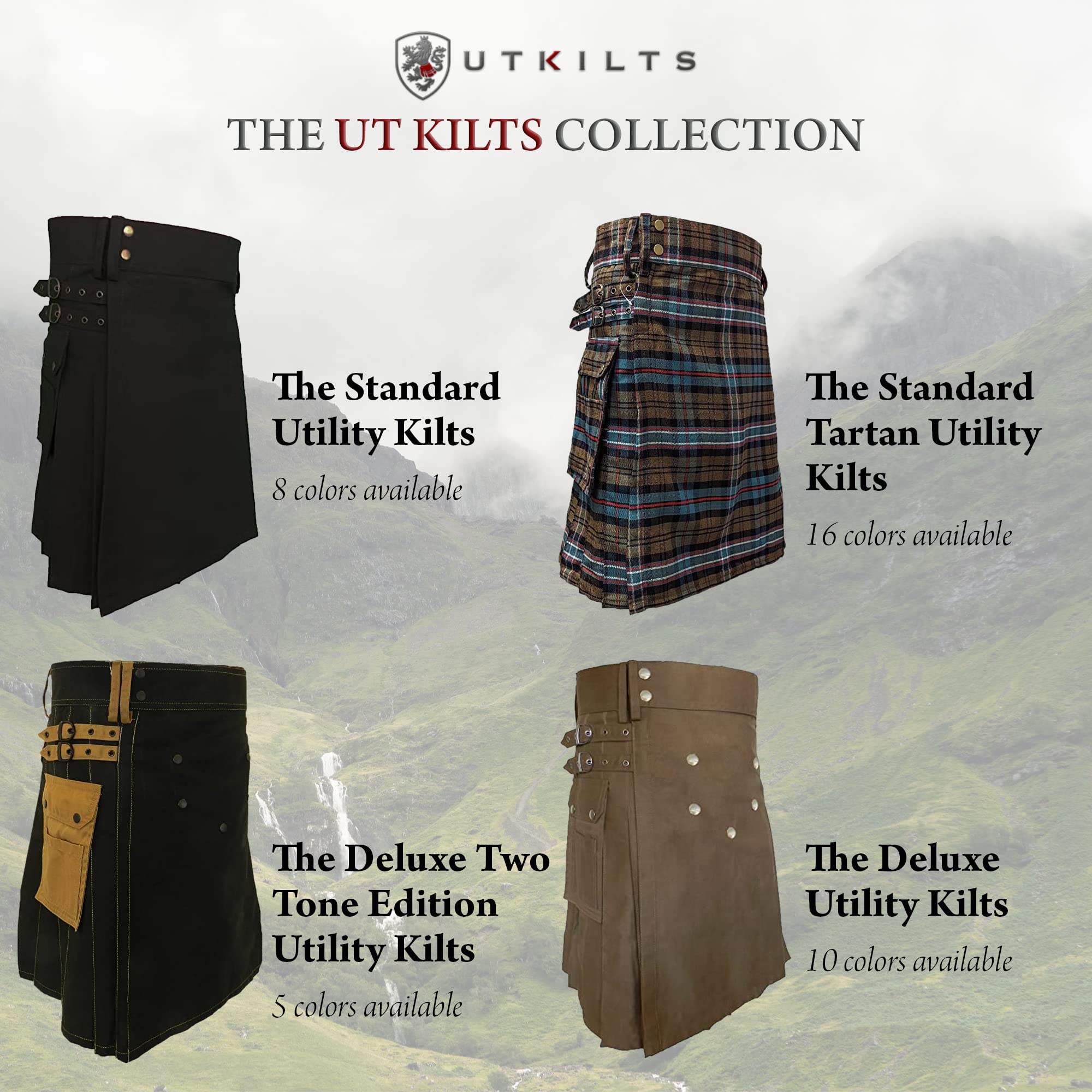 Authentic Scottish Tartan Kilt for Men & Boys - Premium Acrylic Fabric - Traditional Highland Dress for Weddings, Parties & Cultural Events