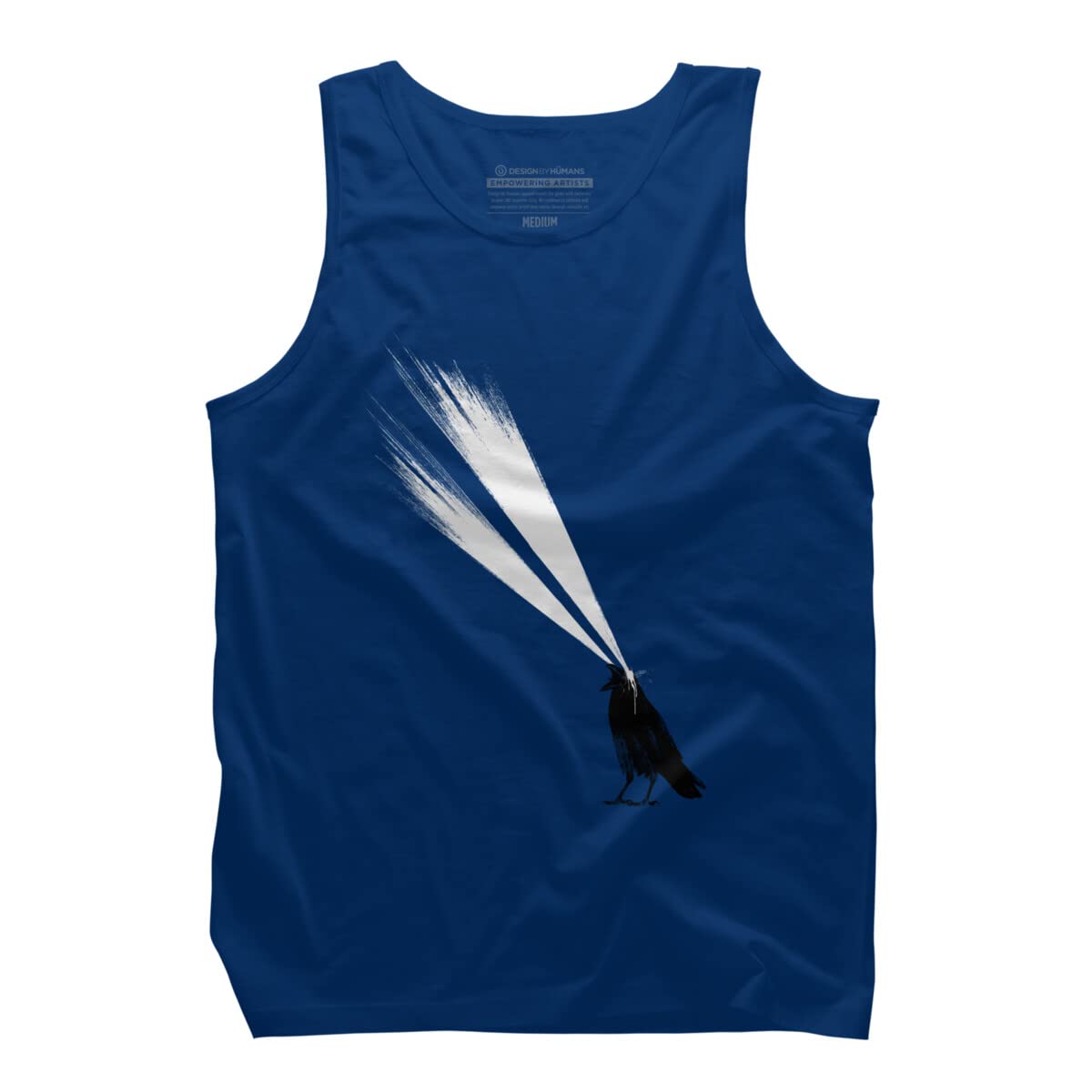 Design By Humans Men's Laser Crow Astronaut Graphic Tank Top - Cool Space-Themed Cotton Shirt for Summer, Gym & Casual Wear