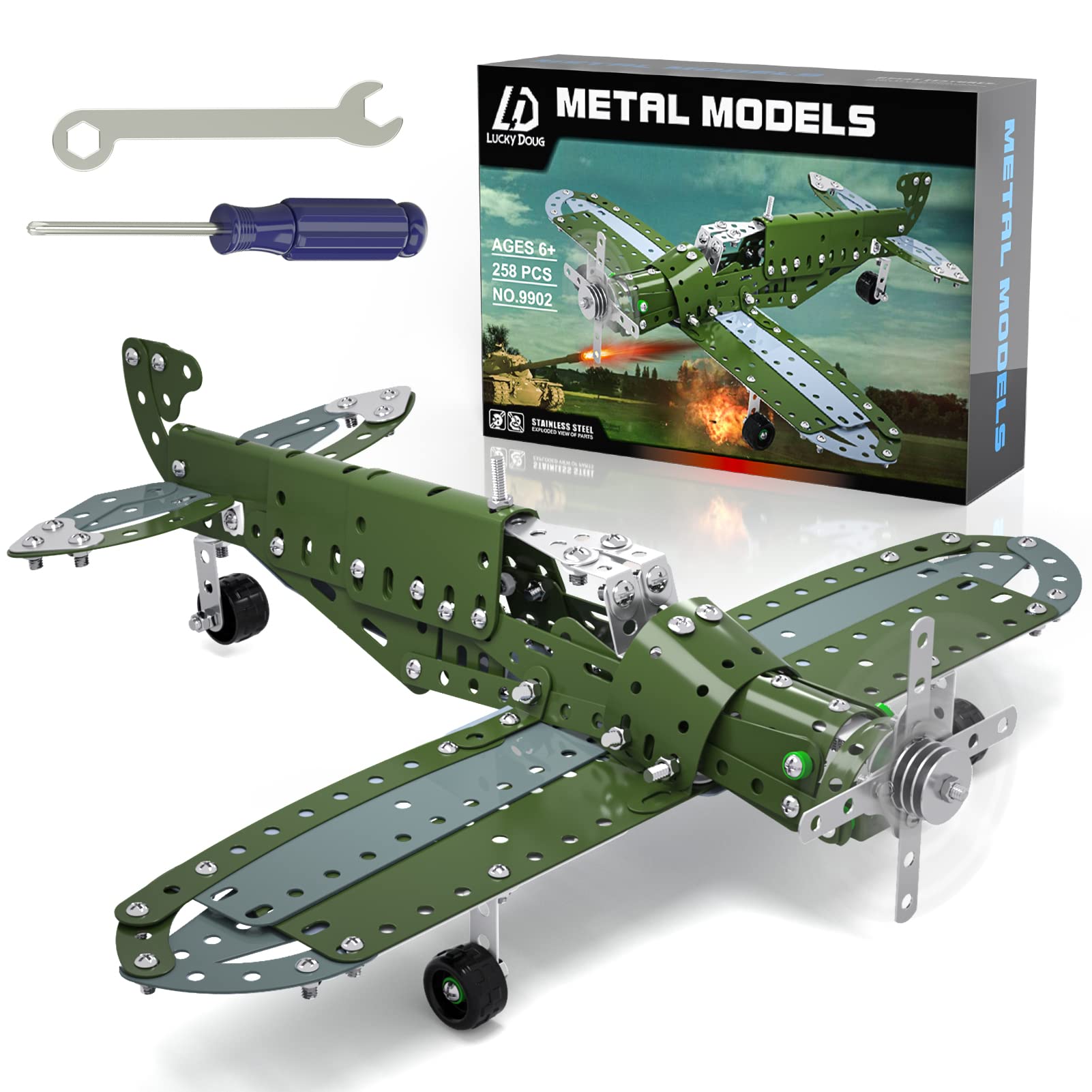 Lucky Doug DIY STEM Model Airplane Building Kit - Educational Science Toys for Kids Ages 8-12 | Perfect for School Projects, Birthday Gifts & Creative Playtime