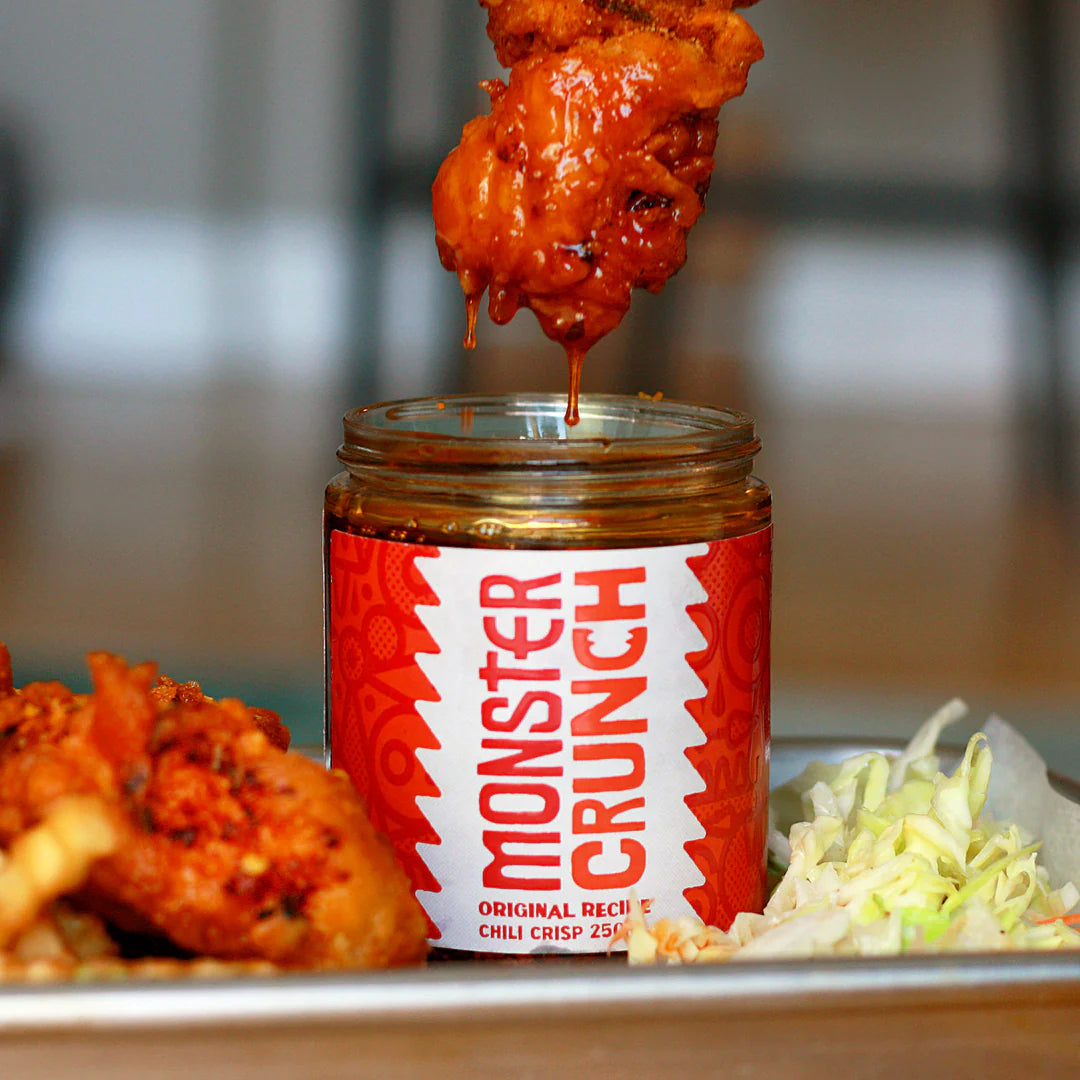 Monster Crunch Original Recipe Chili Crisp - Spicy Chili Oil Sauce for Noodles, Dumplings, Rice & More - Perfect for Cooking, Dipping & Seasoning