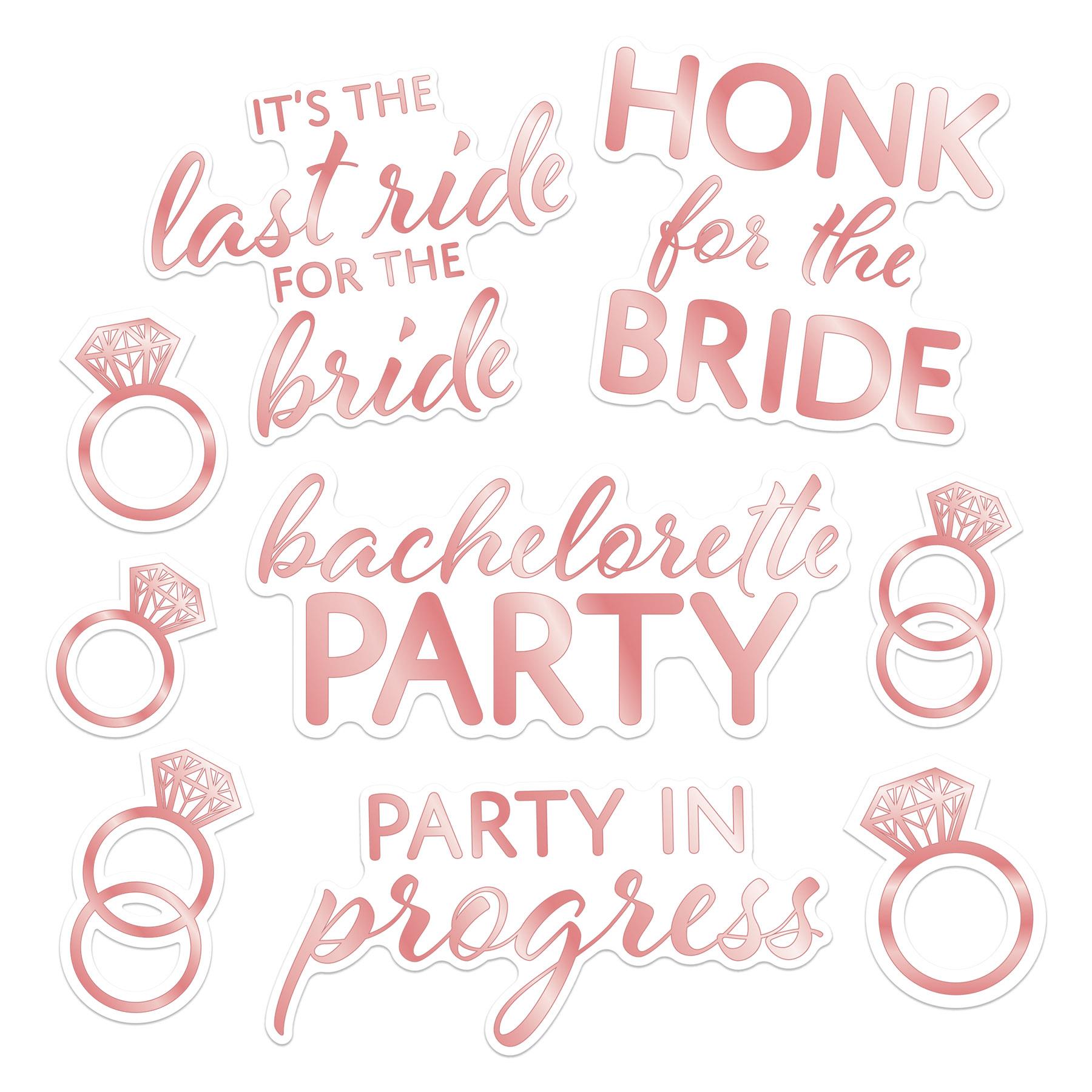 12 Pack Beistle Bachelorette Party 9 Piece Auto Clings - Fun Window Decals for Bachelorette Decorations, Bridal Shower & Girls Night Out Party Supplies