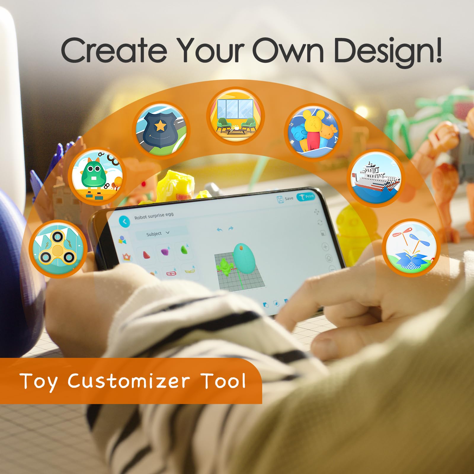 X-Maker Joy 3D Printer for Kids & Beginners - High Precision Wi-Fi & App Controlled 3D Printer with 8 PLA Filaments, 15+ Mini Design Modules & Huge Toy Library | Perfect for STEM Learning, DIY Projects & Educational Toys at Home or School