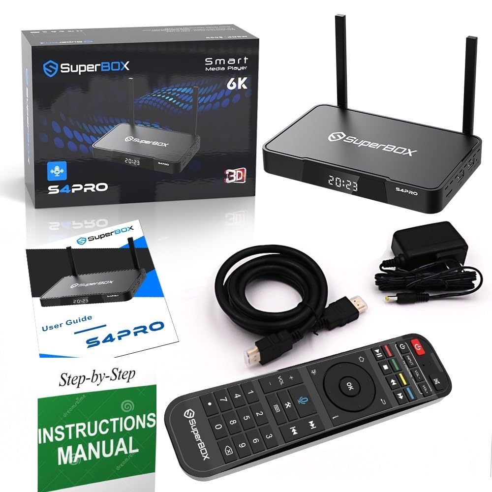 4K PRO Super Saver Streaming Box with Voice Remote, HDMI Cable & Power Adapter | US Phone Support & Manual Included | Perfect for Home Theater & Smart TV Entertainment