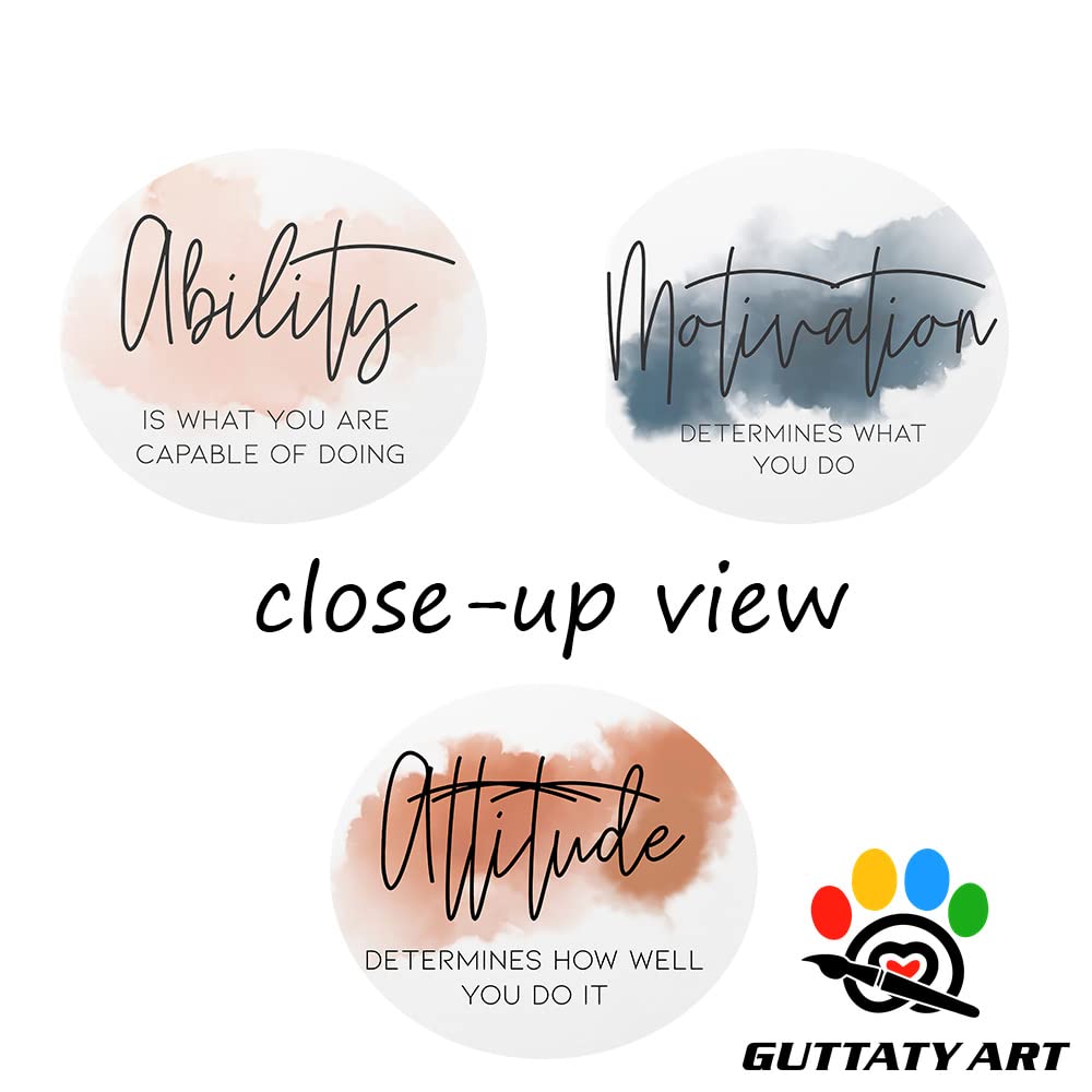 3-Panel Motivational Wall Art for Office & Home - Inspirational Quotes Canvas Prints (12”x18”x3Pcs) - Ability Motivation Attitude Positive Affirmations - Perfect for Office Decor, Home Office & Workspace Inspiration