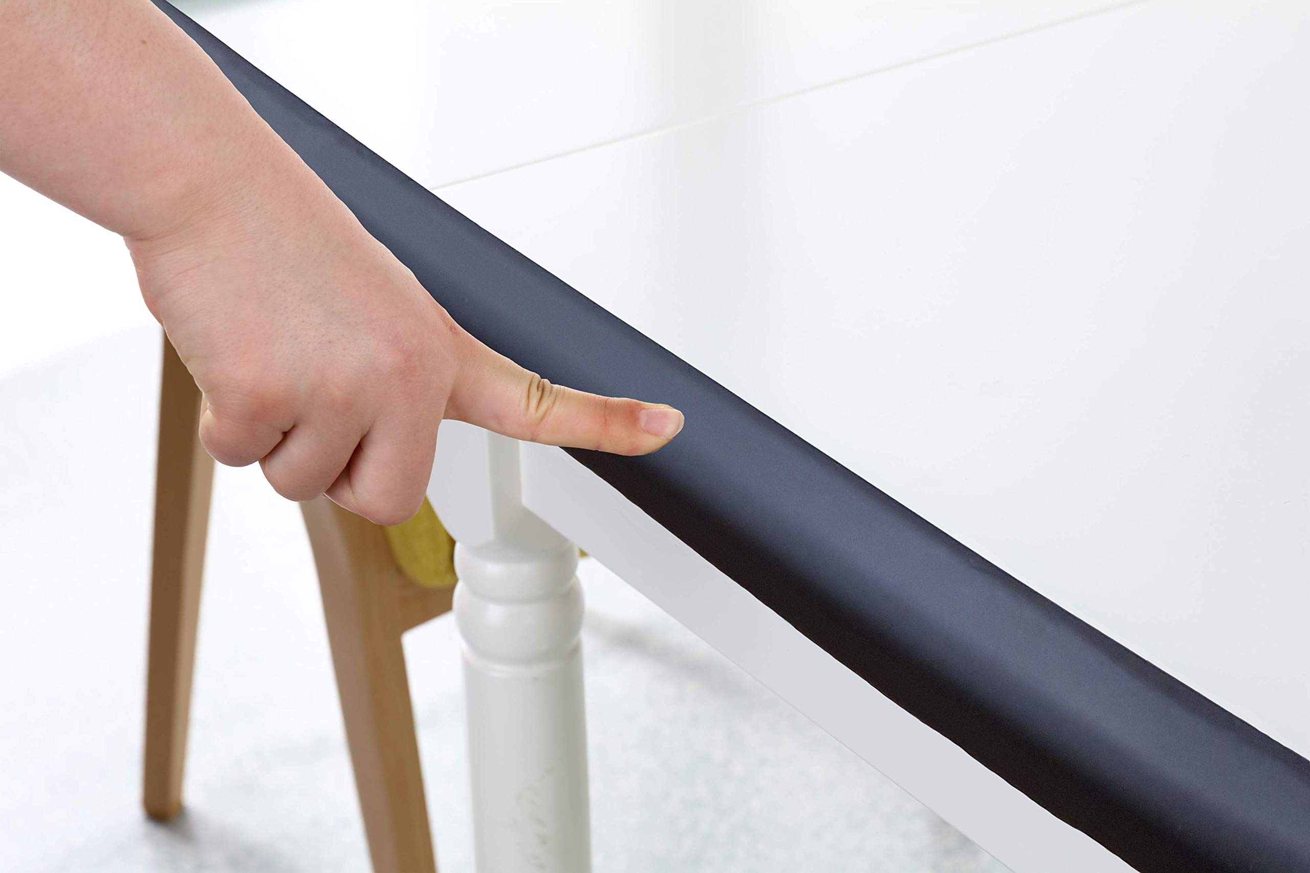 Baby Proofing Edge & Corner Guards Set - 6.5ft Cushion x2 & 8 Corner Protectors, Black L-Shaped NBR Foam with Strong Double-Sided Tape - Furniture Safety Bumper for Tables, Counters, Cabinets - Childproof Your Home for Toddler Safety