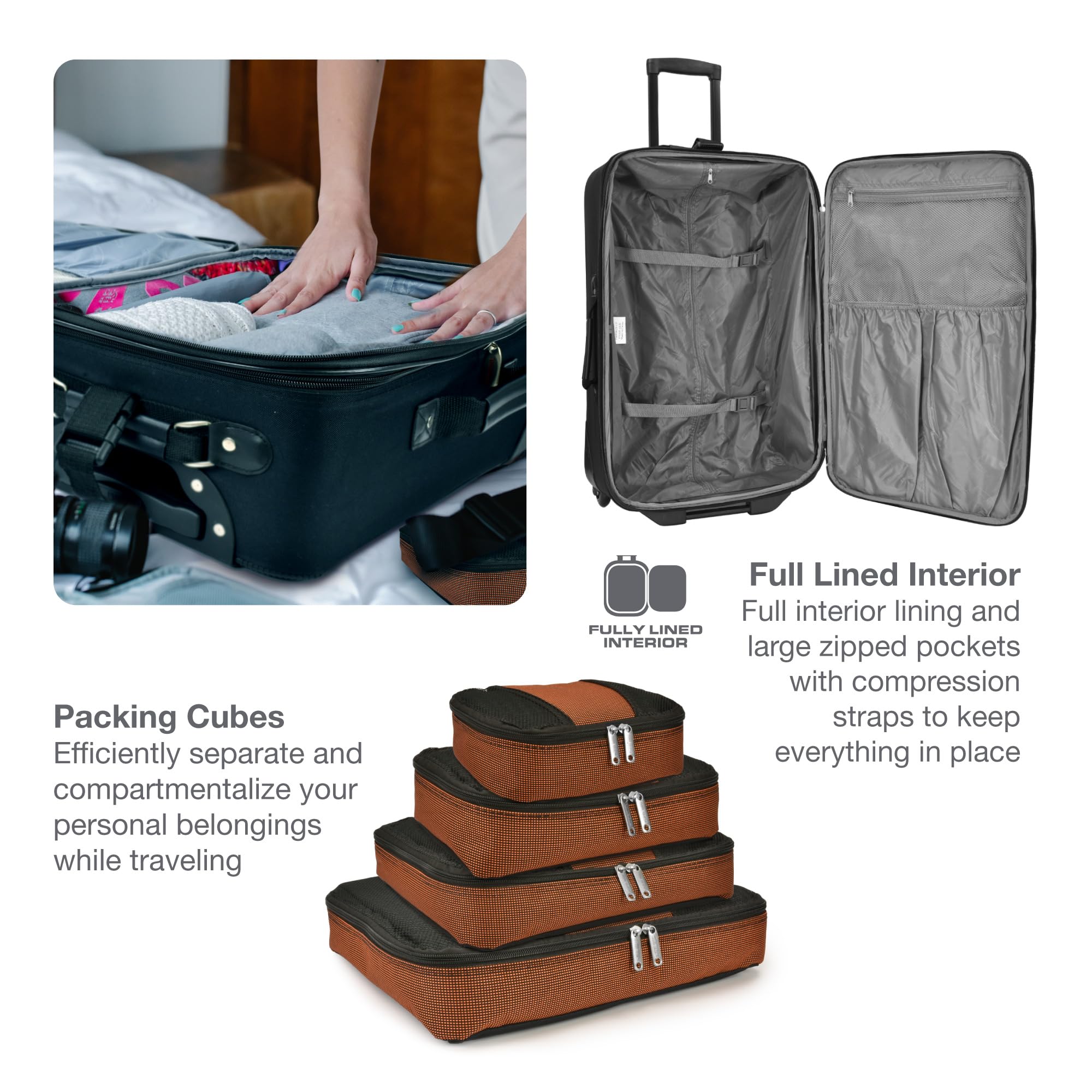 Travel Select Amsterdam Expandable Rolling Upright Luggage Set - 2-Piece Burgundy Suitcase for Air Travel & Business Trips | Durable Spinner Wheels & TSA Lock