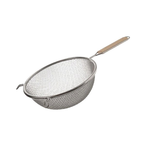 Premium Double Mesh Stainless Steel Strainer - Fine 10.25 Inch Kitchen Sieve for Sifting Flour, Straining Tea, Washing Berries & Vegetables