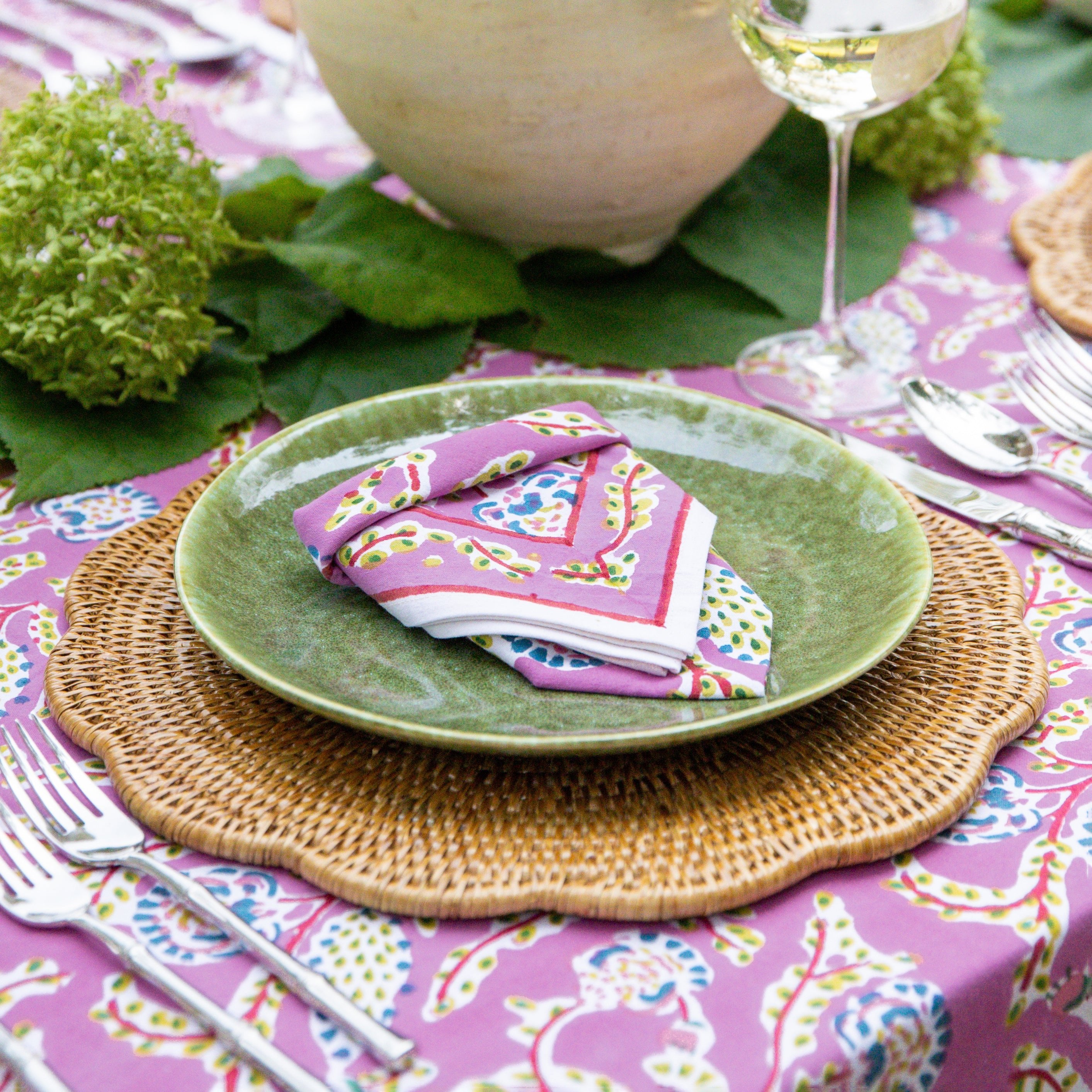 Eco-Friendly Woven Rattan Scalloped Placemats Set of 4 - Natural Round Table Mats for Dining, Kitchen, and Outdoor Picnic Decor