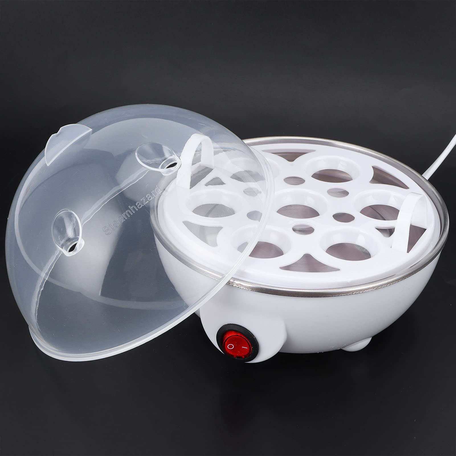 Electric Egg Cooker & Steamer - Multifunctional Mini Egg Boiler Maker for Hard/Soft Boiled Eggs, Poached & Steamed Eggs | Perfect for Breakfast Meal Prep, Keto Diet & Healthy Cooking (US)