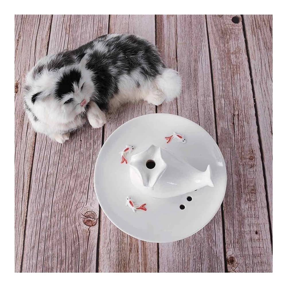 AALINAA Automatic Ceramic Pet Water Fountain - Quiet Flower Design Cat & Dog Water Dispenser with Filter for Fresh Drinking Water | Ideal for Home, Office, and Multi-Pet Households