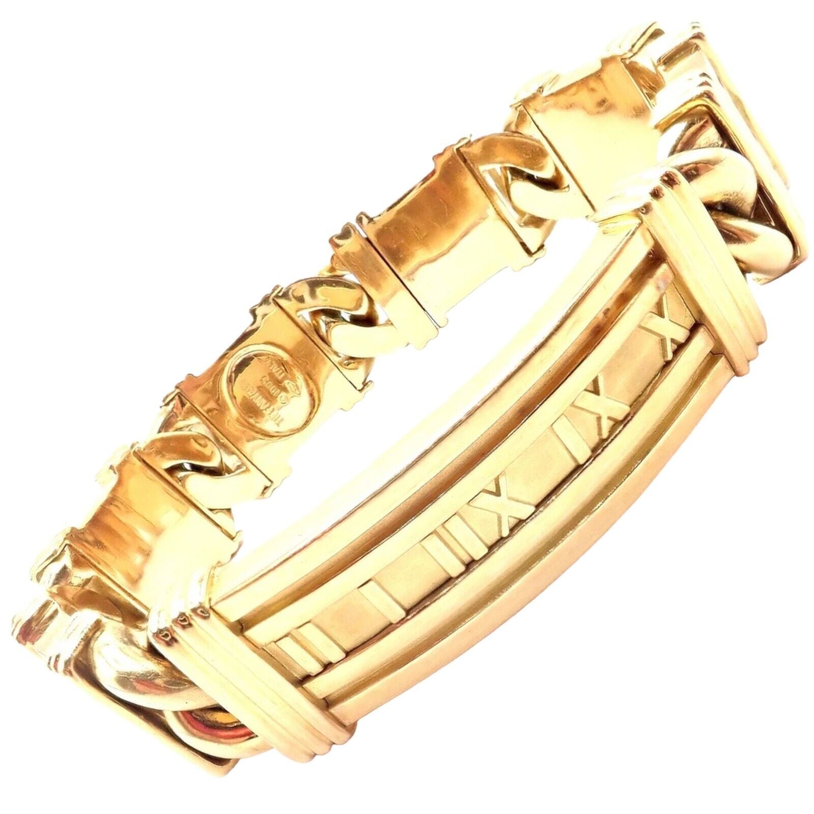 Authentic Tiffany & Co Atlas 18k Yellow Gold Link Bracelet Vintage 1995 - Luxury Jewelry Gift for Women, Perfect for Anniversaries & Special Occasions