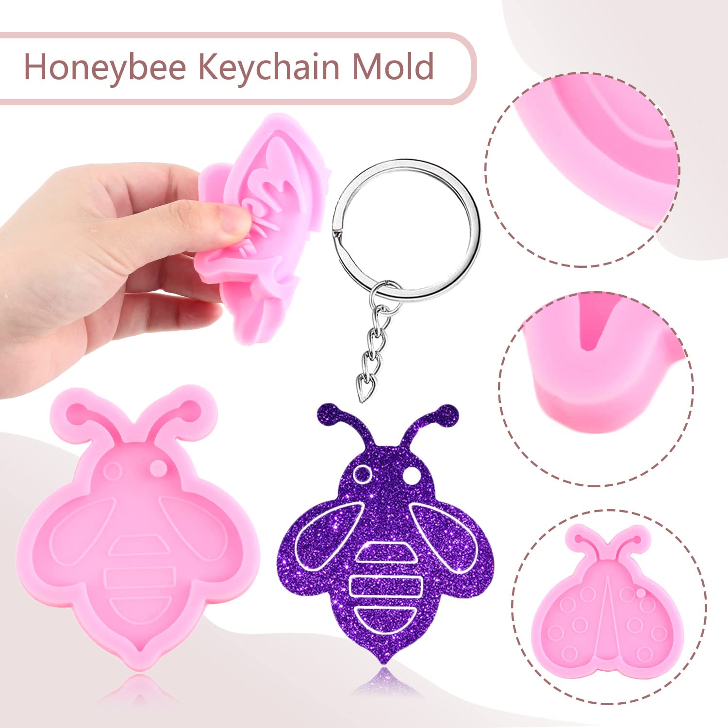25-Piece Resin Molds Set for DIY Crafts - Dragonfly, Butterfly, Hummingbird & Bee Keychain Silicone Molds - Perfect for Resin Jewelry, Keychains & Home Decor Gifts