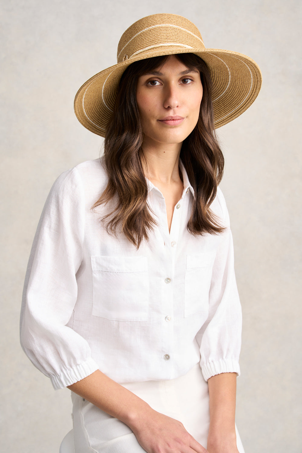 Fleur Down Brim Hat - Women's Wide Brim Sun Hat for Beach, Garden & Outdoor Activities - White Summer Hat UV Protection