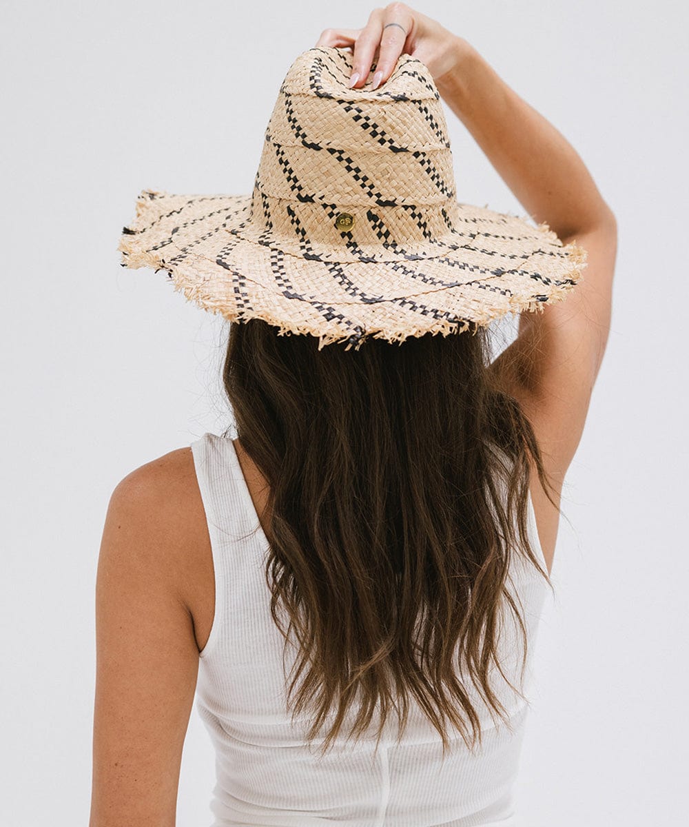 Gemma Wide Brim Straw Hat for Women - Summer Beach Sun Hat with UPF 50+ Protection - Perfect for Vacation, Pool Party, and Outdoor Activities