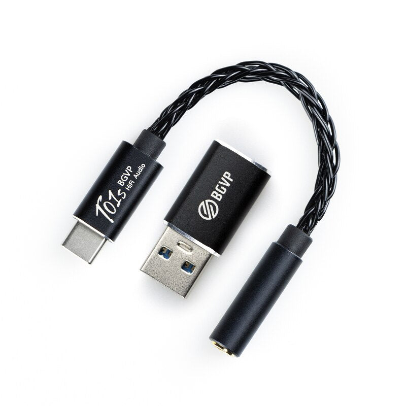 BGVP T01s Hi-Fi Audio Amp/DAC Adapter - USB Type-C to 3.5mm Headphone Jack Converter with USB Adapter Plug for Smartphones, Laptops & Gaming Devices - Perfect for Music Lovers & Audiophiles