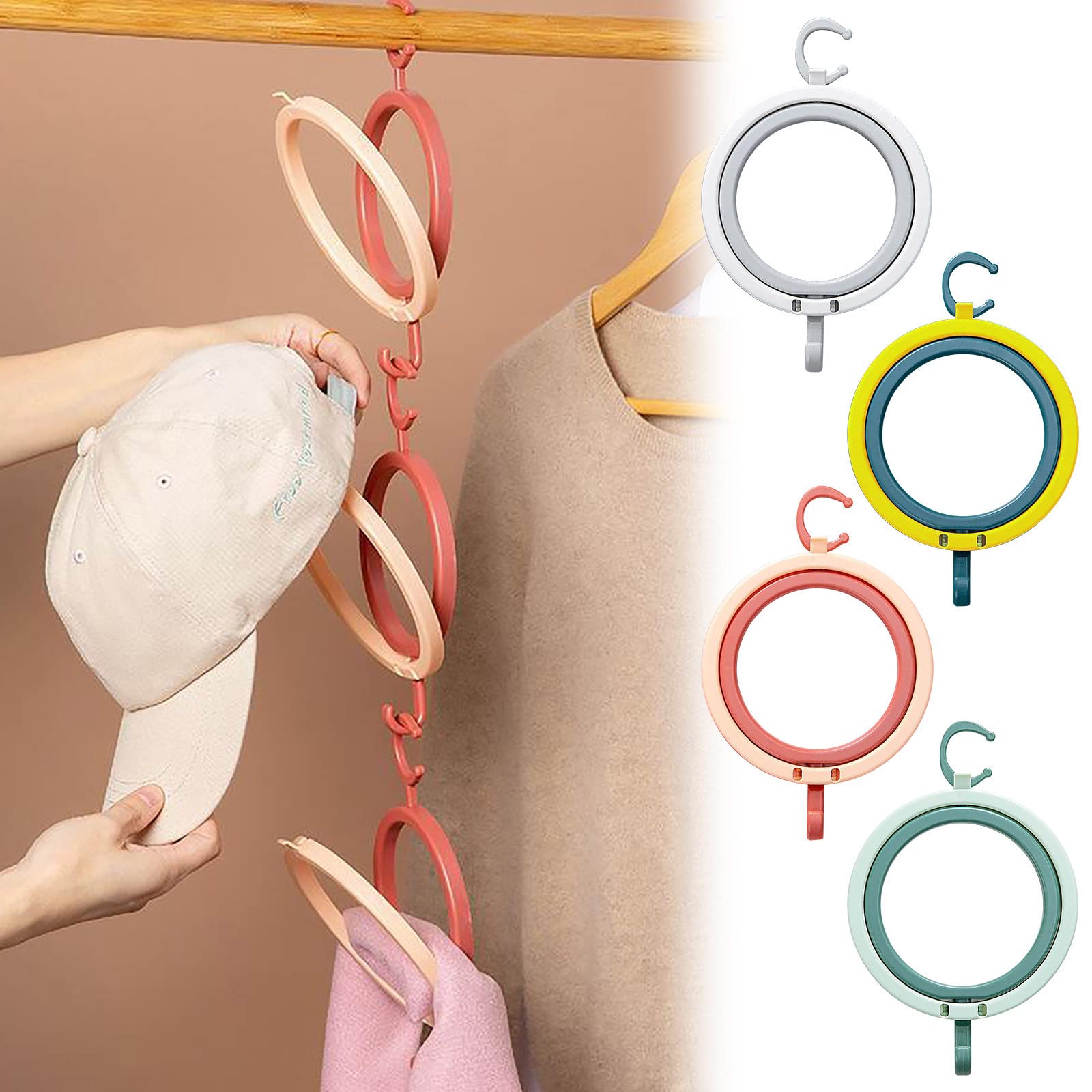 2 Pack Over The Door Hooks - Space Saving Coat Hat Scarf Organizer for Closet, Dorm & Bedroom - Perfect for Baseball Cap Display, Tie Storage & Bag Hanging - Ideal for Small Spaces & Home Organization