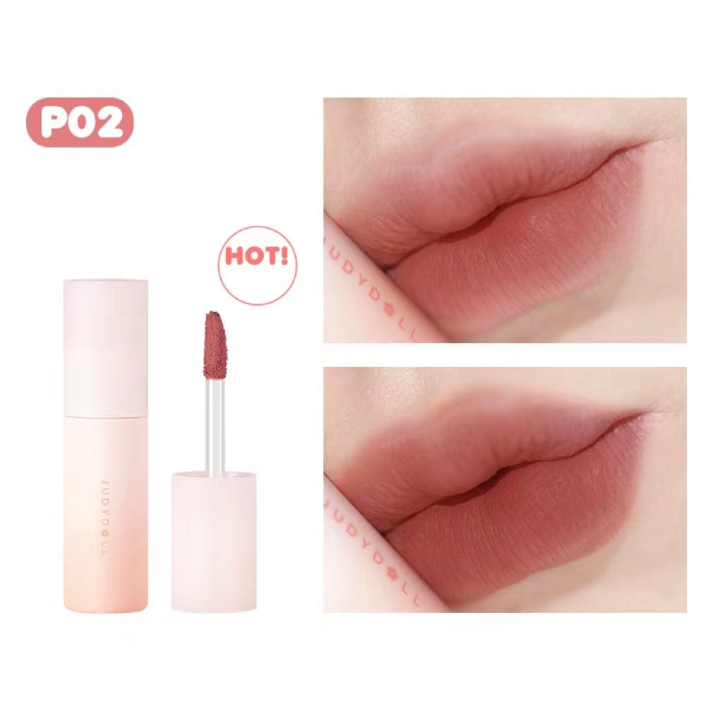 JUDYDOLL POP MART CO Brand Lip Mud - Moisturizing Matte Liquid Lipstick, Long Lasting Non-Stick Cup, Vegan & Cruelty Free - Perfect for Daily Wear, Parties and Special Occasions
