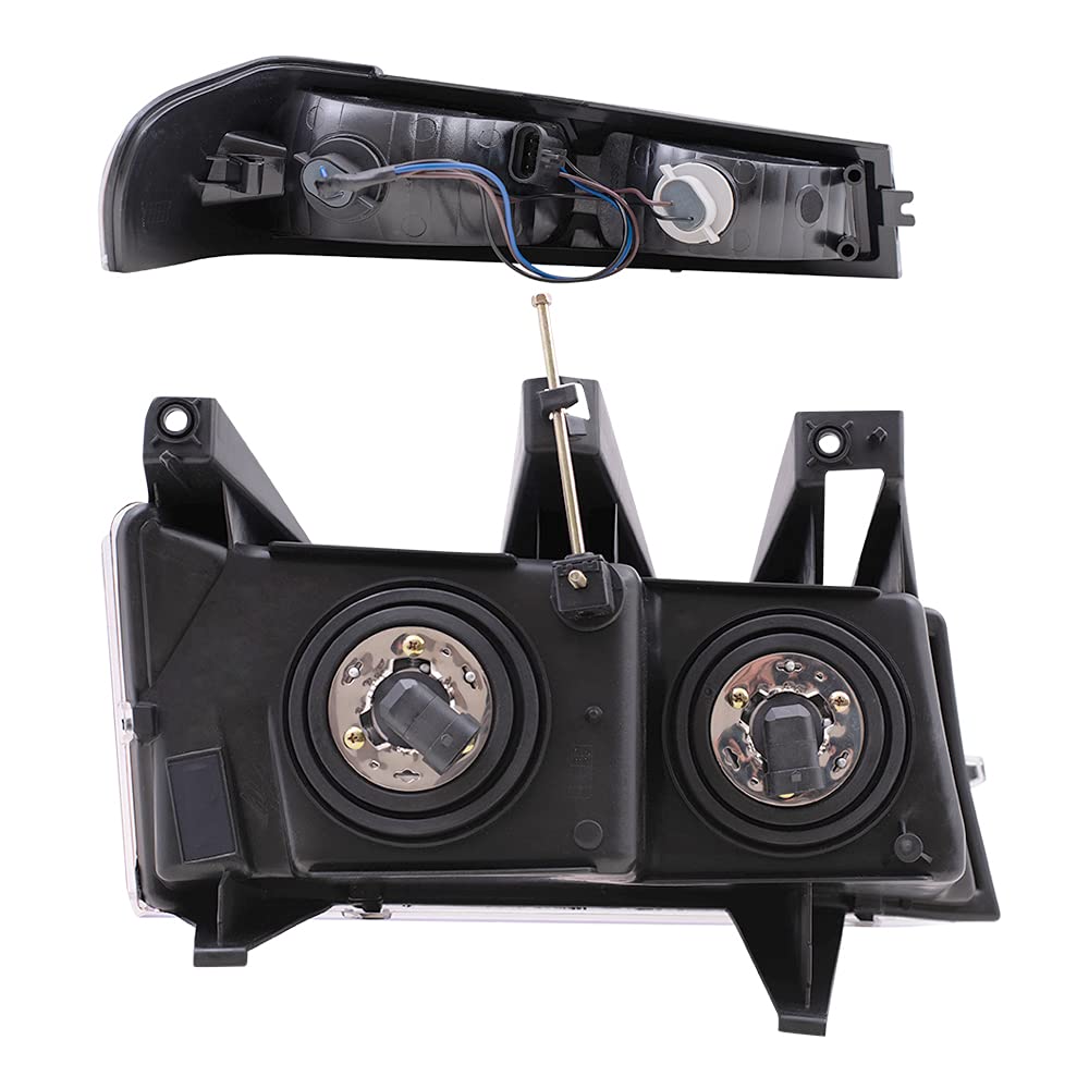 2005-2008 Chevy Colorado Xtreme Package Replacement Headlights - Driver & Passenger Side LED Headlamps + Parking Signal Lights 4-Piece Set | Improved Night Visibility & Style Upgrade for Off-Road Driving