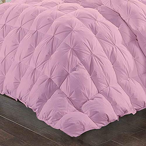 Premium RV Camper Down Alternative Comforter - Oversized 98x120 Inch Baby Pink Solid Luxury Pinch Pleated Bedding - 1000 Thread Count Cotton - Perfect for Travel Trailers, Motorhomes & Cozy Home Bedrooms