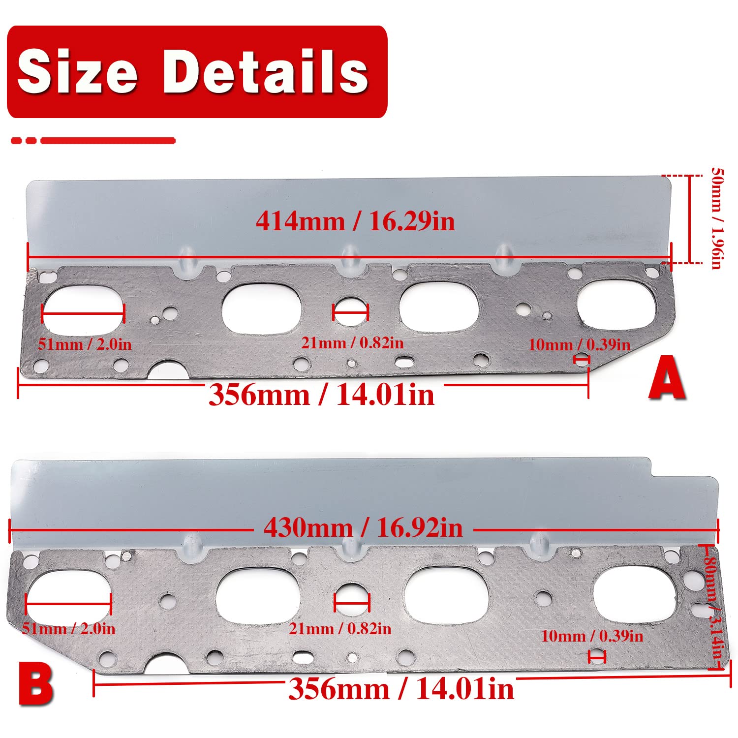 Chrysler Dodge Ram 5.7L V8 Exhaust Manifold Gasket & Bolt Kit (2009-2020) - Complete Left & Right Set for Engine Repair