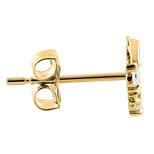 14K Yellow Gold Butterfly Stud Earrings with Clear Cubic Zirconia - Elegant Jewelry for Women, Perfect for Parties, Weddings & Everyday Wear