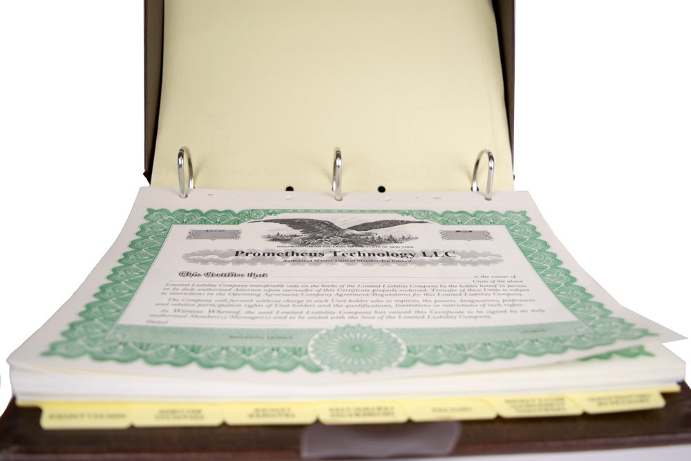 Blumberg Ex Libris All-in-One LLC Kit - Includes Self-Enclosed Records Book, Company Seal, Printed Certificates with Full-Page Stubs & Blank Minute Paper (Model K10LLC) - Perfect for Starting & Managing Your Limited Liability Corporation Business
