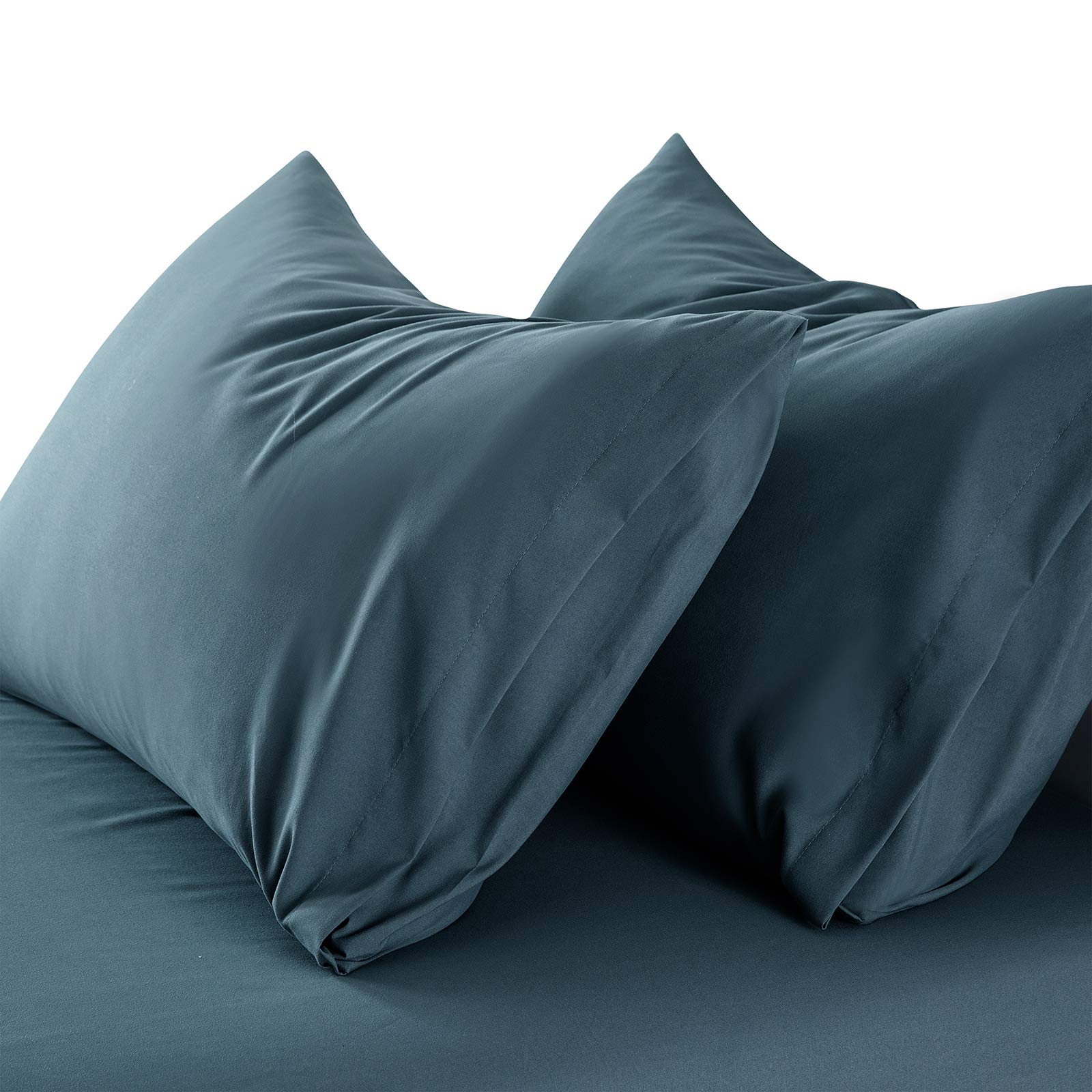 SiinvdaBZX 1800 Thread Count King Size Pillowcase Set of 2 - Ultra Soft Microfiber Pillow Covers with Envelope Closure - Easy Care & Wrinkle Resistant (Teal) - Perfect for Bedroom, Hotel, or Guest Room Decor