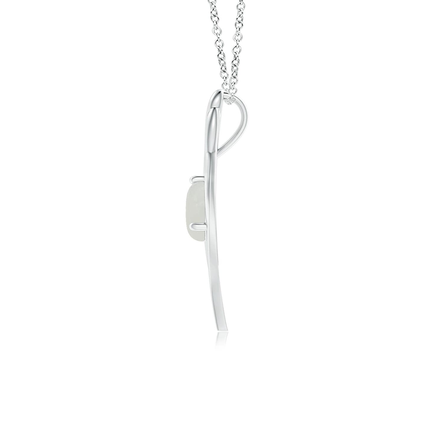 Angara Natural Moonstone Solitaire Pendant Necklace for Women in 14K Solid Gold | Elegant Birthstone Jewelry for Birthday, Engagement, Anniversary & Wedding Gifts | Perfect for Date Nights, Bridal Showers & Special Occasions