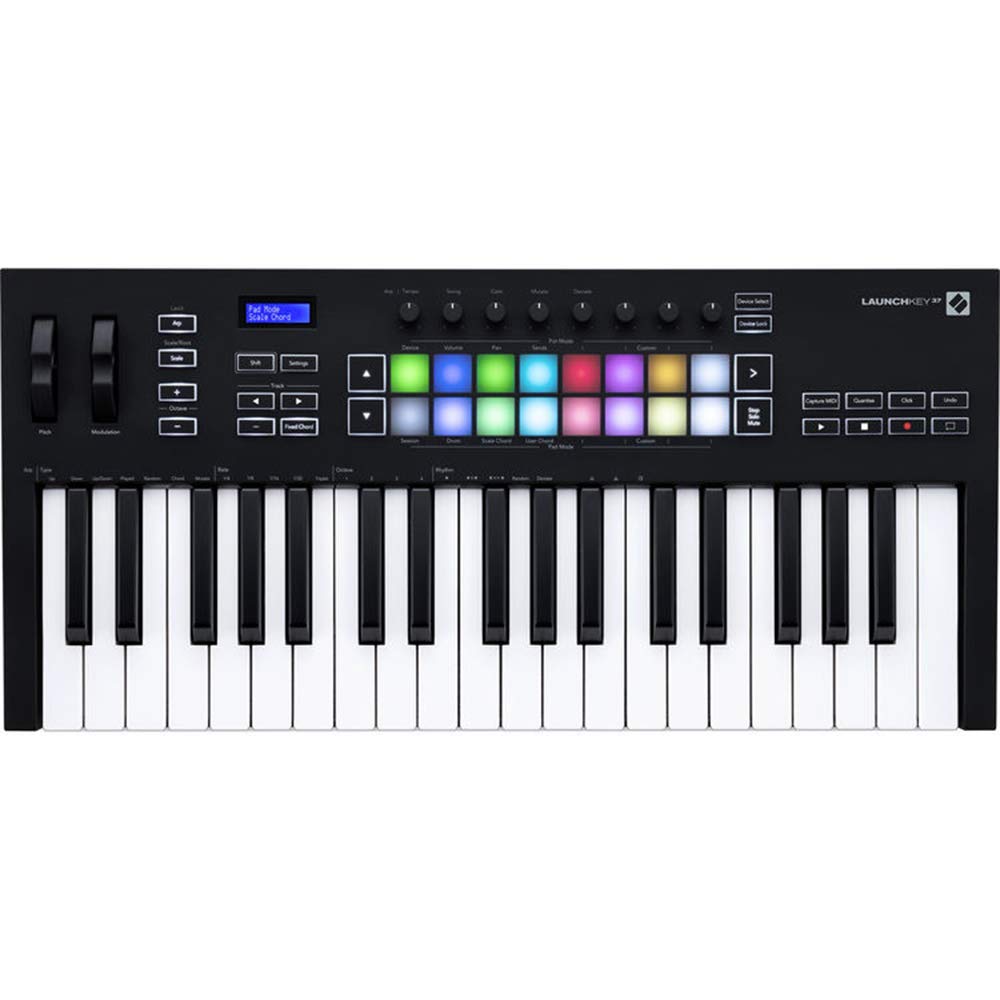 Novation Launchkey 37 MK3 37-Key USB MIDI Keyboard Controller Bundle with Studio Headphones, Sustain Pedal & MIDI Cable - Perfect for Music Production, Live Performance & Home Recording