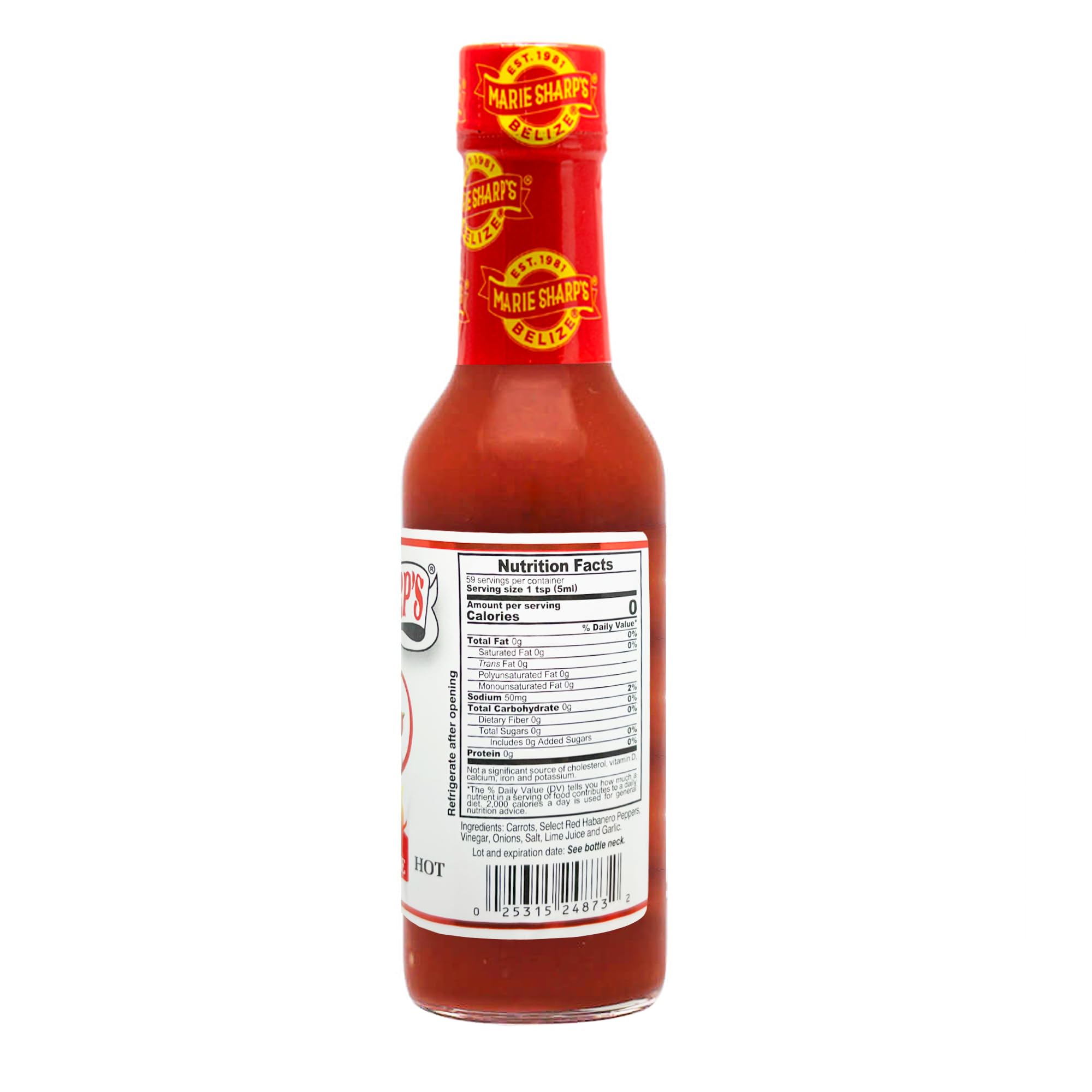 Marie Sharp's Hot Habanero Pepper Sauce - 10 oz Bottle (Pack of 3) | Spicy Habanero Hot Sauce for Tacos, Wings, Burgers & Mexican Food | Gluten-Free & Vegan-Friendly