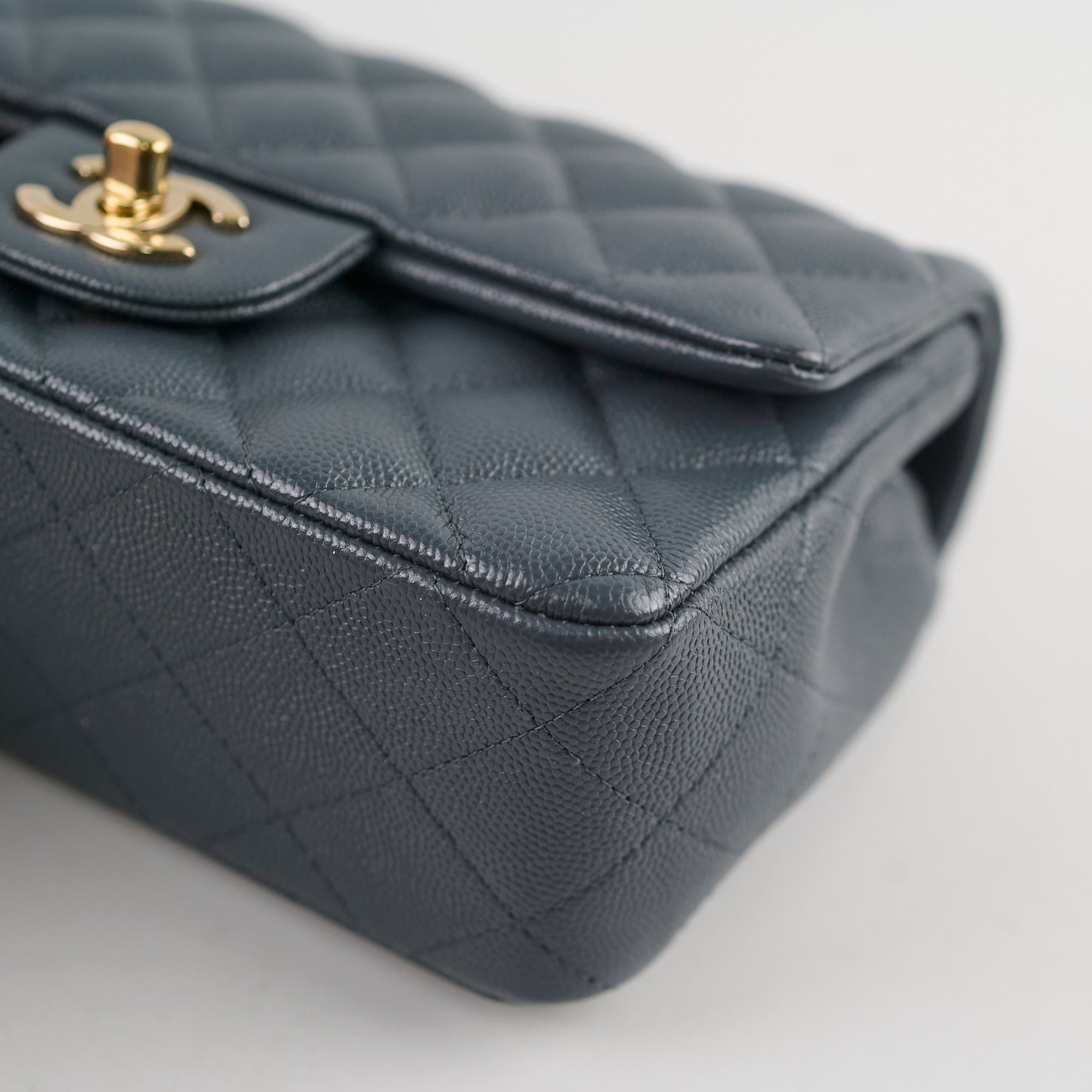 Chanel Caviar Mini Rectangular Flap Bag in Dark Grey - Series 26 | Luxury Crossbody Purse for Women, Perfect for Evening Events & Daily Use