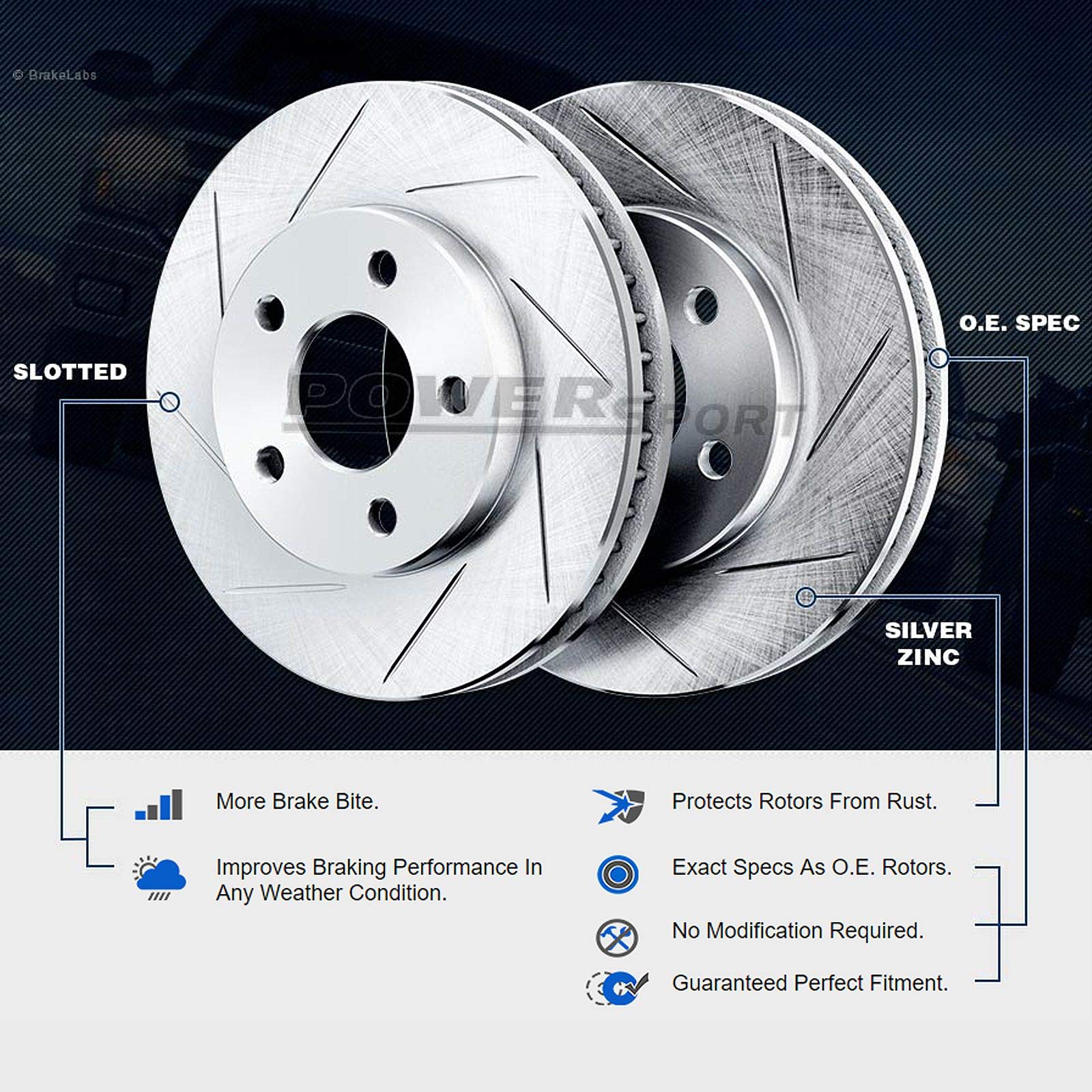 PowerSport Front & Rear Brake Kit - Ceramic Brake Pads & Rotors for 2008 Subaru Impreza | High-Performance Braking System | Perfect for City Driving & Mountain Roads