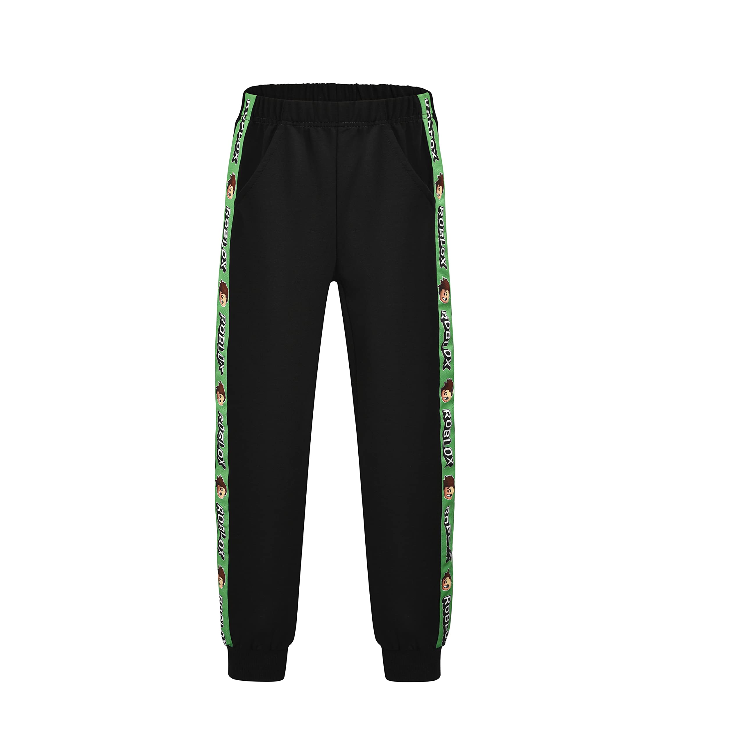 SharkBebe Boys' Jogger Pants with Elastic Waist - Grey & Black Tracksuit Bottoms for Kids Age 5-12 | Comfortable Sports & Leisure Pants for Running, School, and Playtime