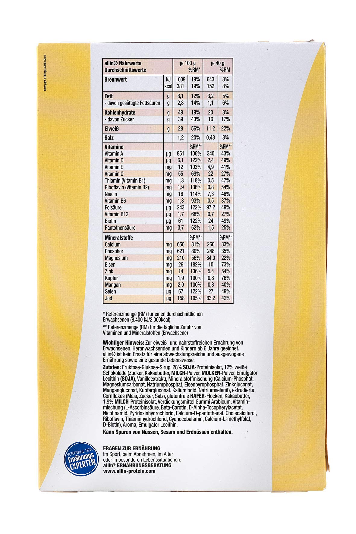 All in® COMPLETE Protein Bar White Chocolate & Vanilla 25-Pack (40g Each) - High Protein Snack with White Chocolate & Vanilla | Meal Replacement Bar for Fitness, Weight Loss & On-the-Go Nutrition | Perfect for Gym, Work & Healthy Lifestyle