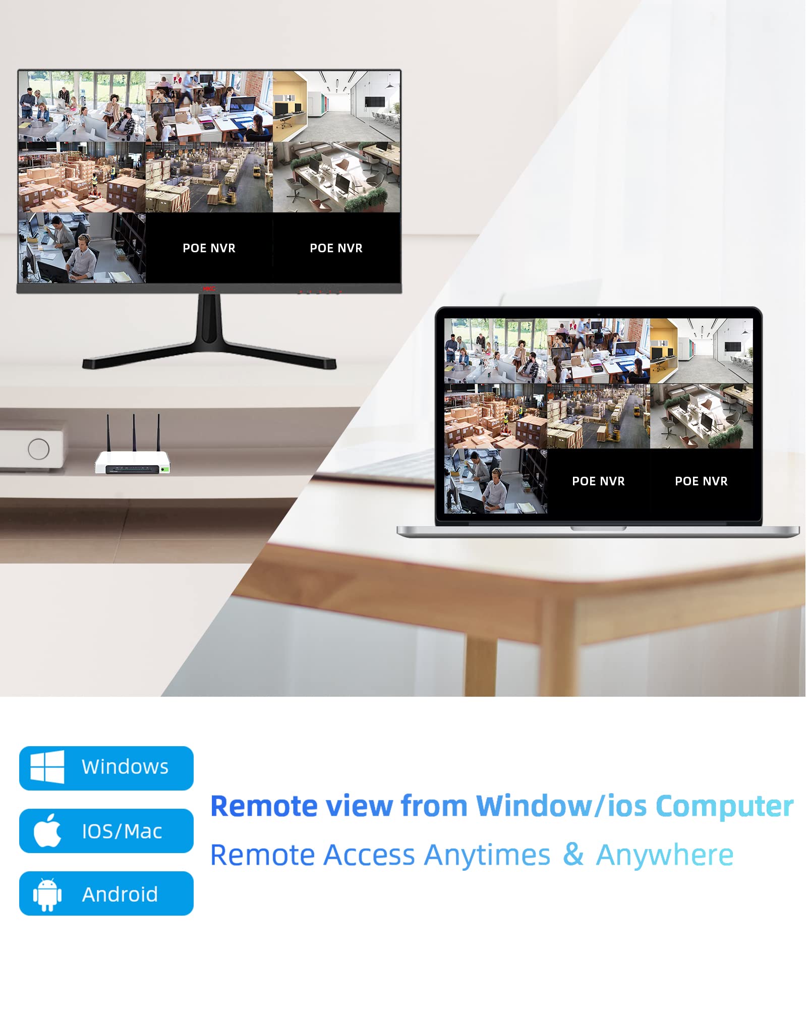 16CH Expandable WESECUU PoE Security Camera System - 4K CCTV Surveillance Kit with 8 IP Outdoor Cameras, 2-Way Audio, Human Detection & 3TB HDD for 24/7 Recording (POE8 KIT) - Ideal for Home Security, Business Monitoring, and Property Surveillance