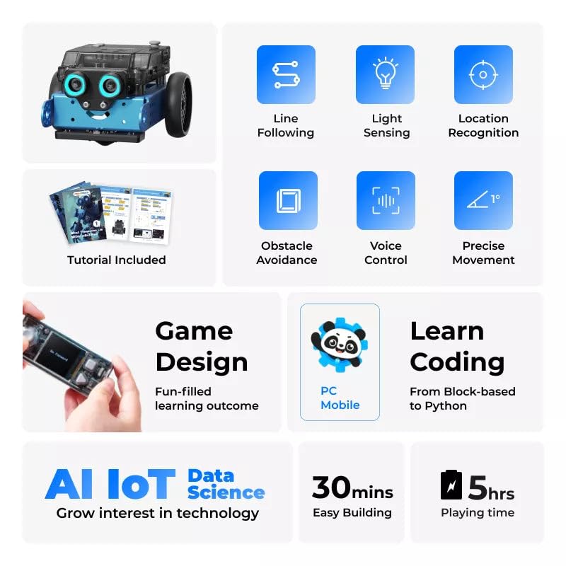 Makeblock mBot2 Coding Robot for Kids 8-12 | STEM Learning Toy with AI, Scratch & Python Programming | Educational Robotics Kit | Perfect Gift for Boys & Girls | School Projects & Home STEM Activities