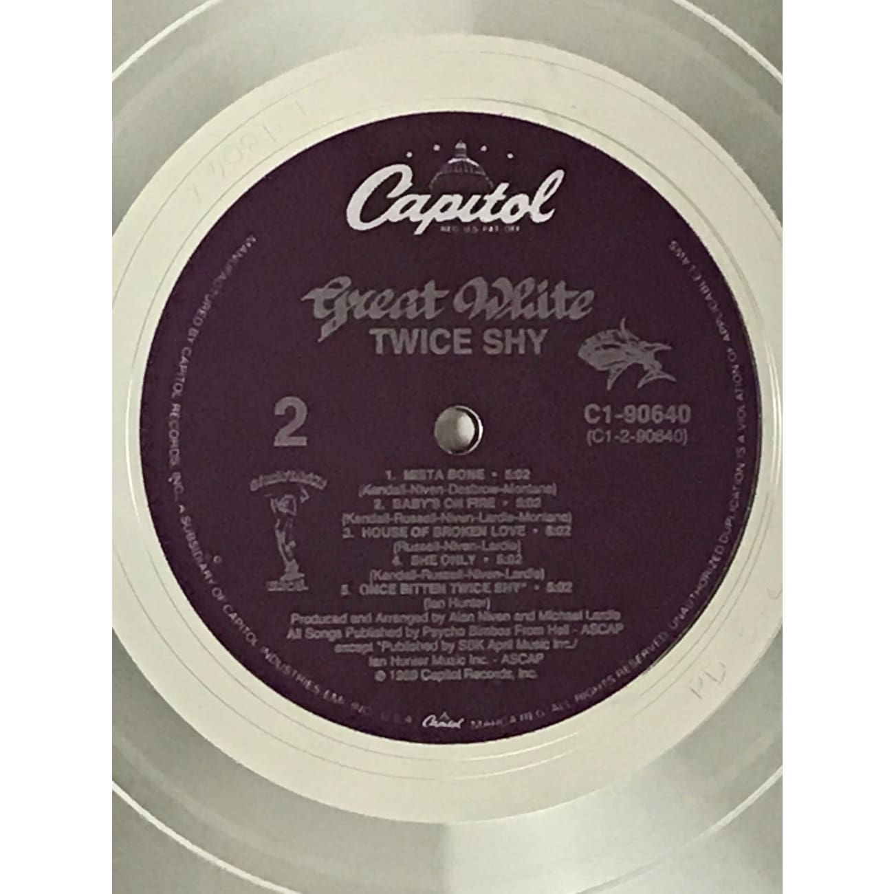 Great White - Once Bitten, Twice Shy Vinyl Record & CD Combo | Capitol Records Award Winner | Perfect for Rock Music Collectors & 80s Nostalgia Fans