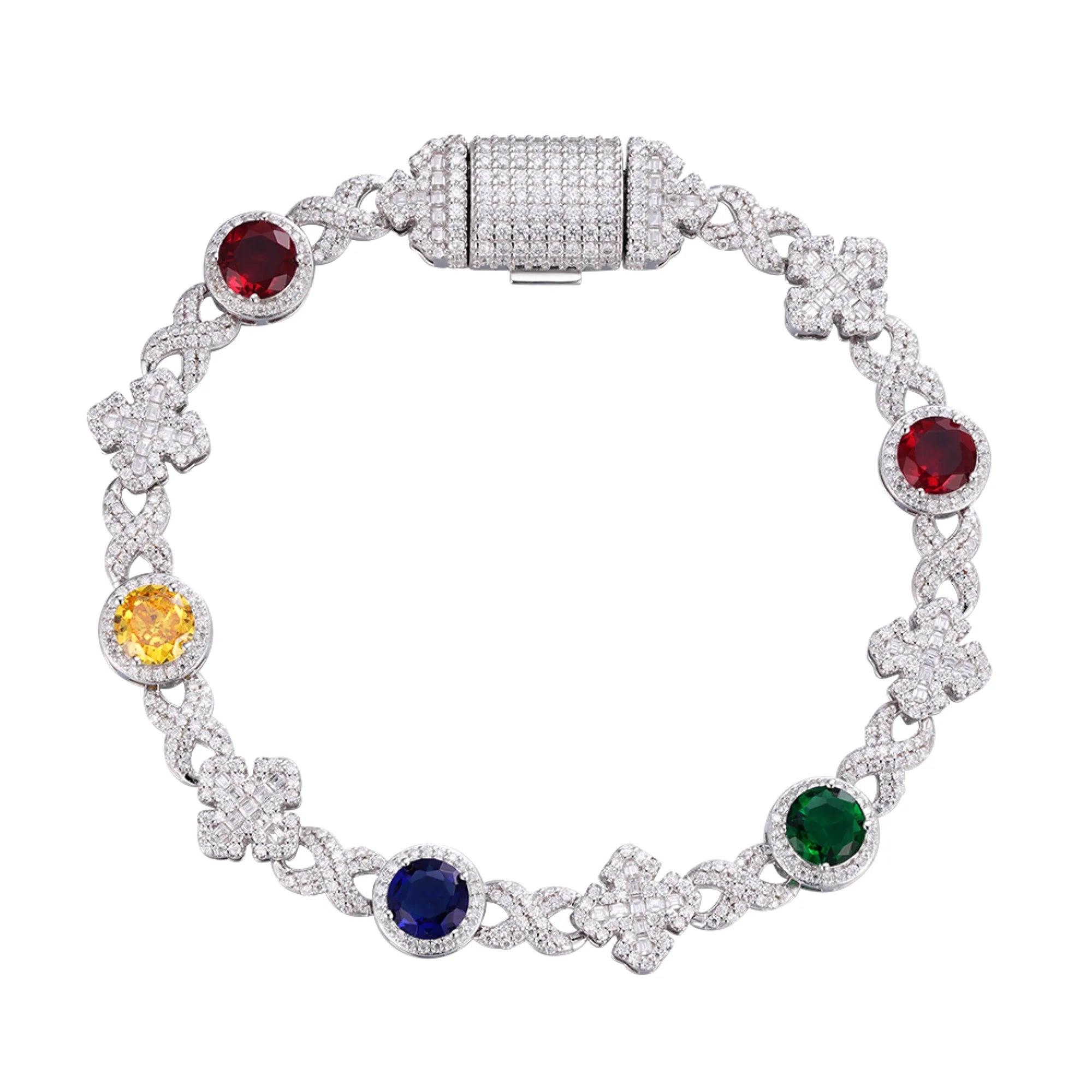 Moissanite Bracelet for Women - 925 Sterling Silver Designer Link Chain Jewelry - Perfect for Gifts, Weddings & Everyday Elegance