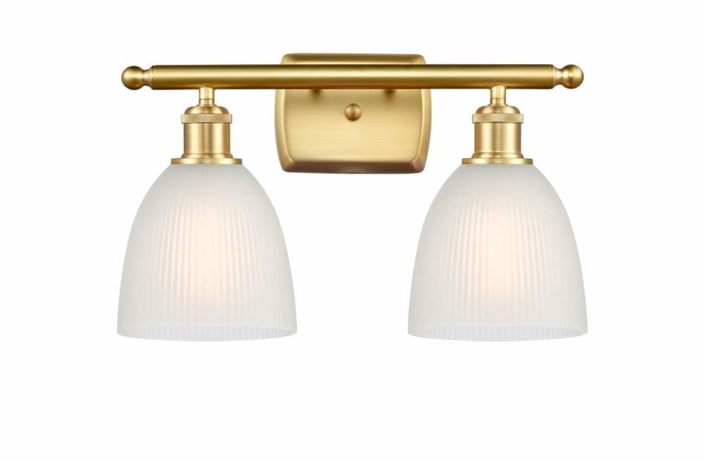 INNOVATIONS LIGHTING 516-2W-SG-G381 Castile 2-Light Bathroom Vanity Light Fixture - Modern Sconce for Bathroom Mirror, Powder Room & Dressing Area Lighting