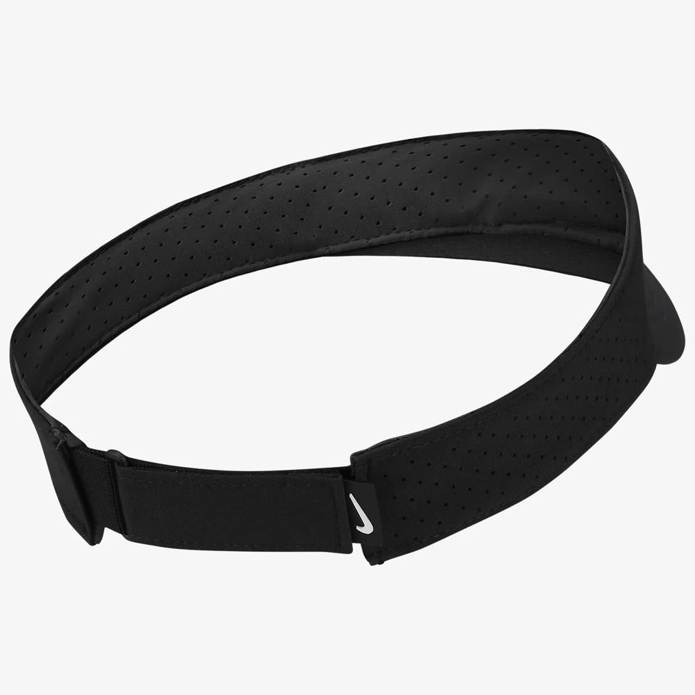 Nike Advantage Ace Visor - Black Adjustable Sports Hat for Running, Tennis & Outdoor Activities | UV Protection & Moisture-Wicking Design