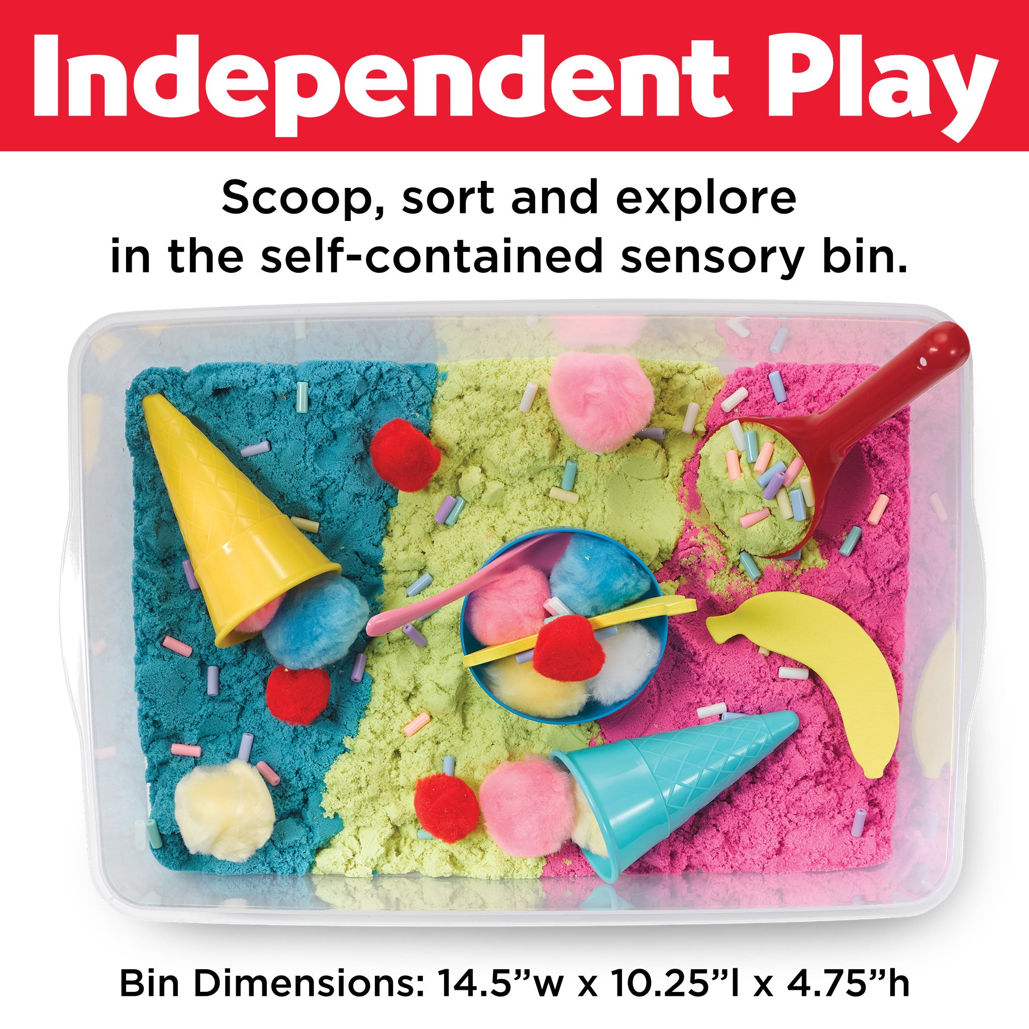 Sensory Bin Ice Cream Shop - Pretend Play Toy for Kids, Fine Motor Skills Development, Montessori Learning Activity - Perfect for Toddlers & Preschoolers at Home or Classroom
