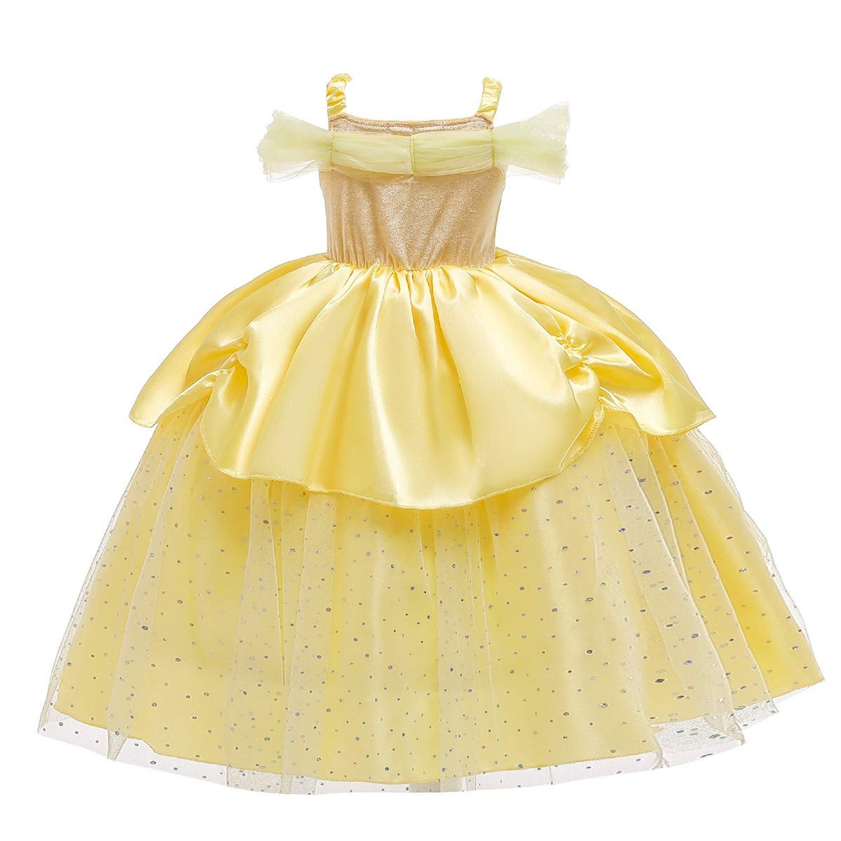 Belle Princess Dress for Girls - Beauty and The Beast Costume for Halloween, Christmas & Birthday Parties with Accessories | Elegant Gown for Dress Up, Role Play & Special Occasions