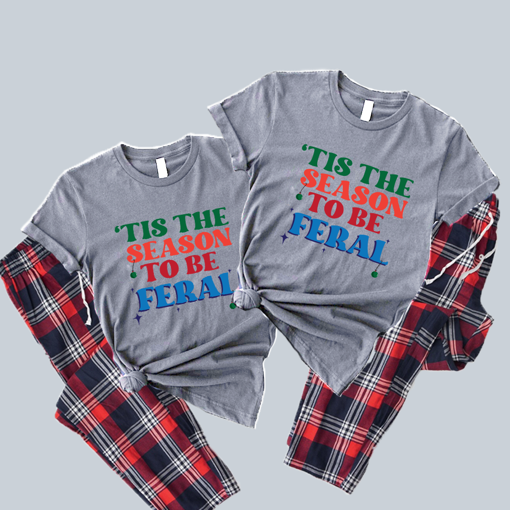Feral Kids Christmas Pajama Set - Cozy Holiday Family Matching PJs for Festive Sleepwear & Christmas Morning Photos