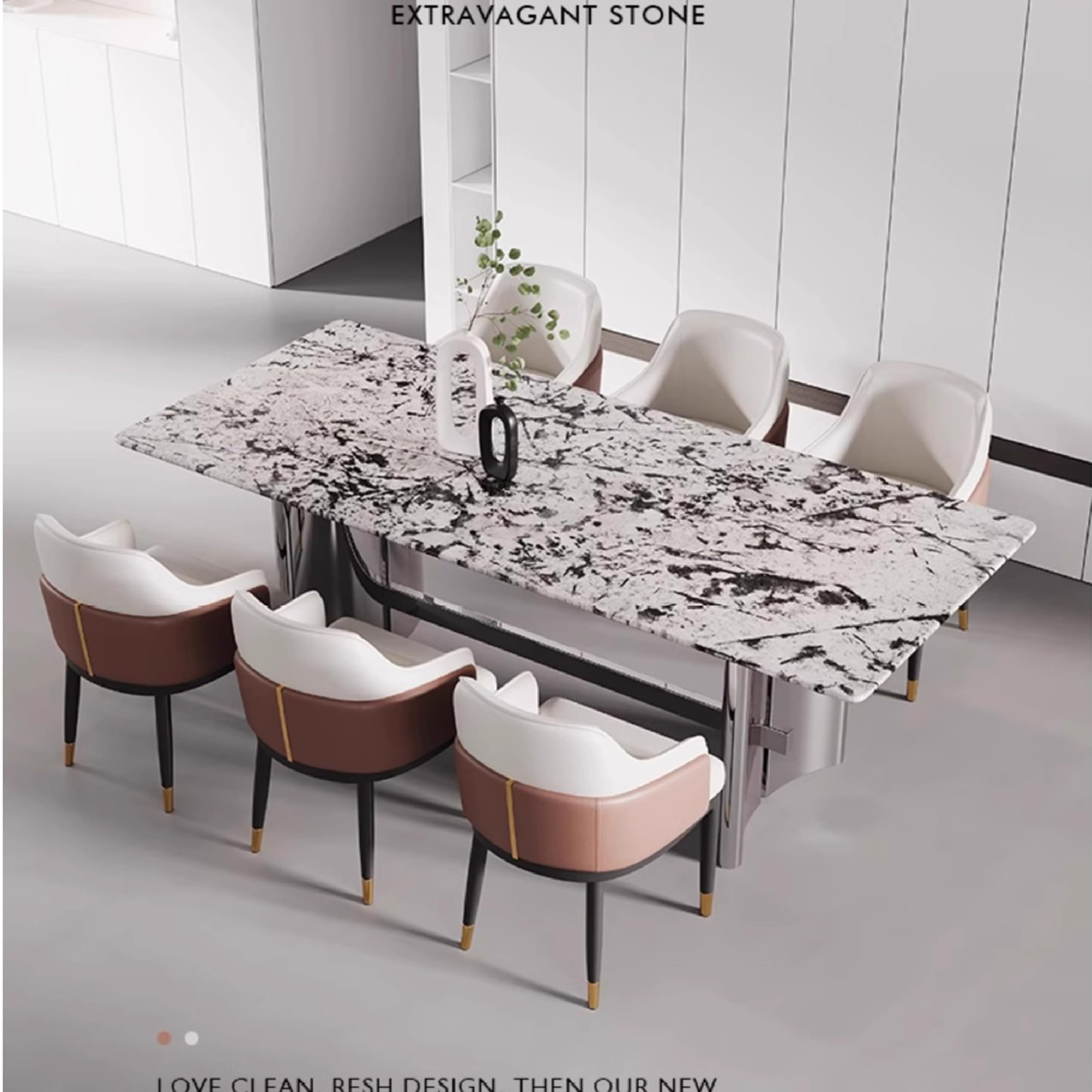 Eco-Friendly Leather Dining Chairs Set - Modern Minimalist Design for Home, Hotel, Office & Coffee Shop - Durable & Comfortable Seating Solution for Dining, Meetings & Relaxation