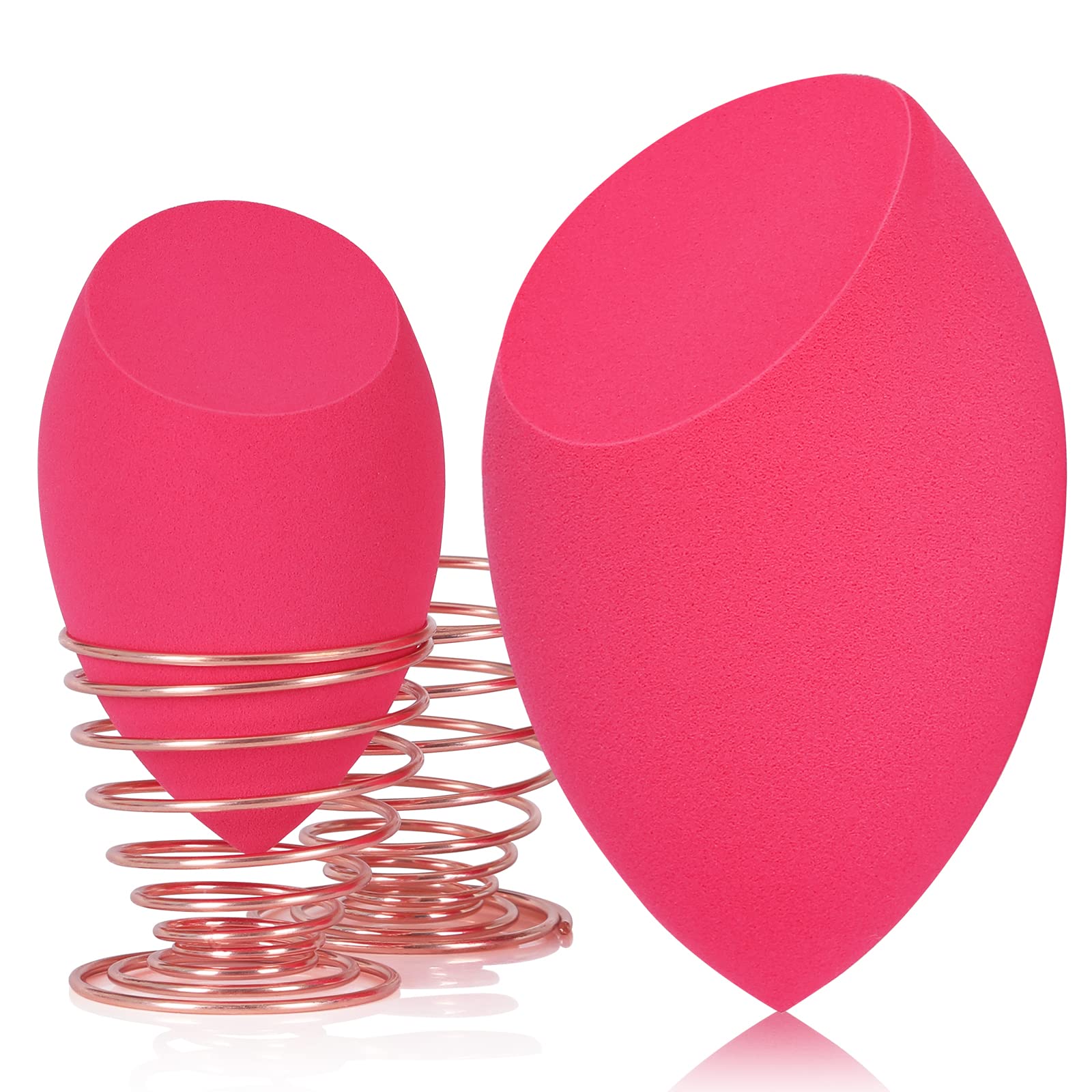 Extra Large 11cm Makeup Beauty Sponges Blender Set (1 Small + 1 Large) with 2 Sponge Holders - Perfect for Foundation, Fake Tan, Powder, Blending & Setting - Flawless Face & Body Application for Professional Makeup & Cosmetics - Ideal for Home, Salon & Travel Use