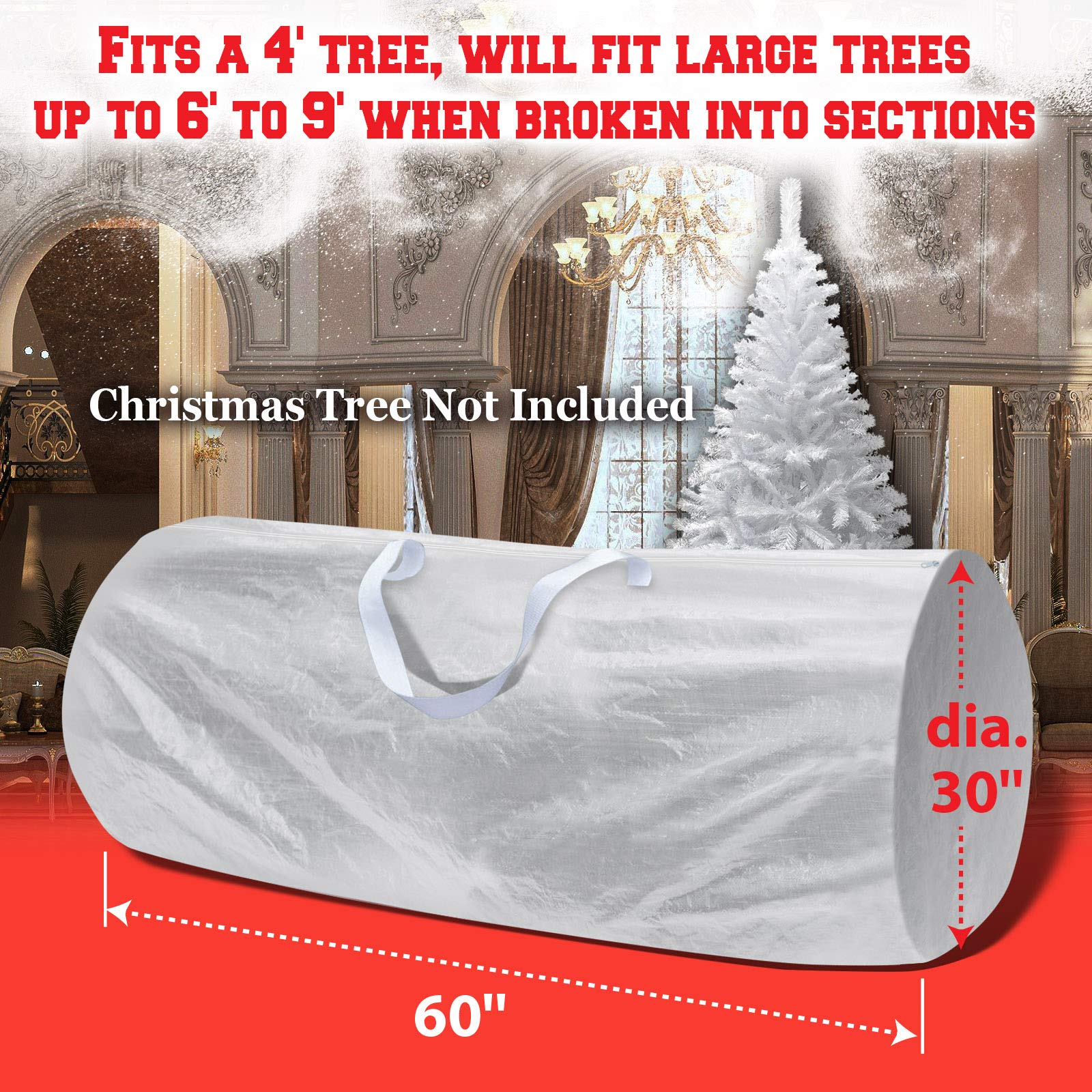 BenefitUSA Heavy Duty Large Artificial Christmas Tree Storage Bag - Durable Holiday Organizer for Trees Up to 9ft - Perfect for Christmas Decoration Storage & Seasonal Clean Up