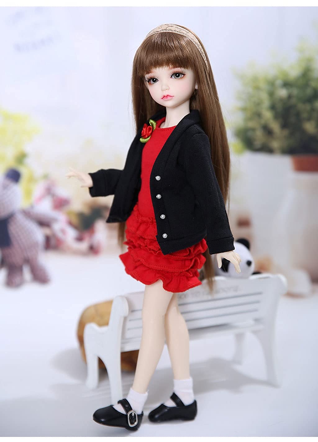 13inch 1/4 BJD Doll Christmas Gift Set with Full Outfit, Shoes, Wig & Makeup - Original Design Anime Collectible Toy for Girls (Lonnie) | Perfect for Holiday Gifting, Cosplay & Display
