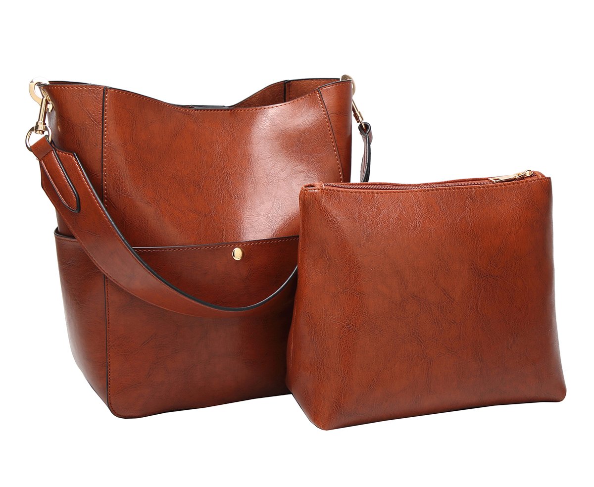 Molodo Women's PU Leather Handbag - Stylish Bucket Tote & Medium Satchel Hobo Purse for Work, Travel & Daily Use | Designer Shoulder Bag